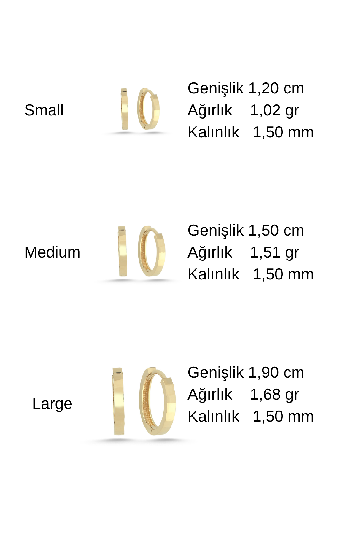 14 Ayar Altın Desenli Halka Küpe