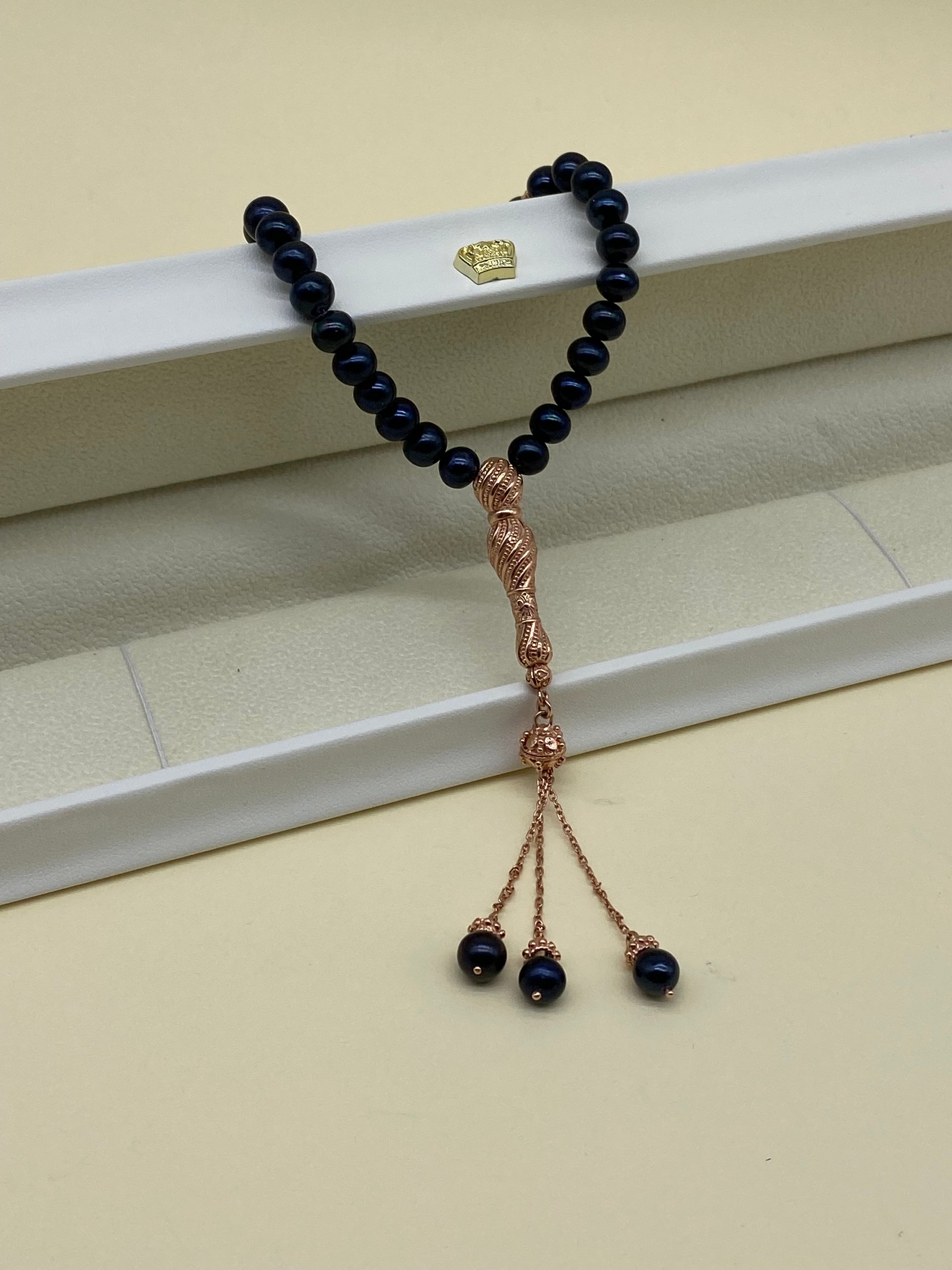 Siyah Doğal İnci Püsküllü Tespih