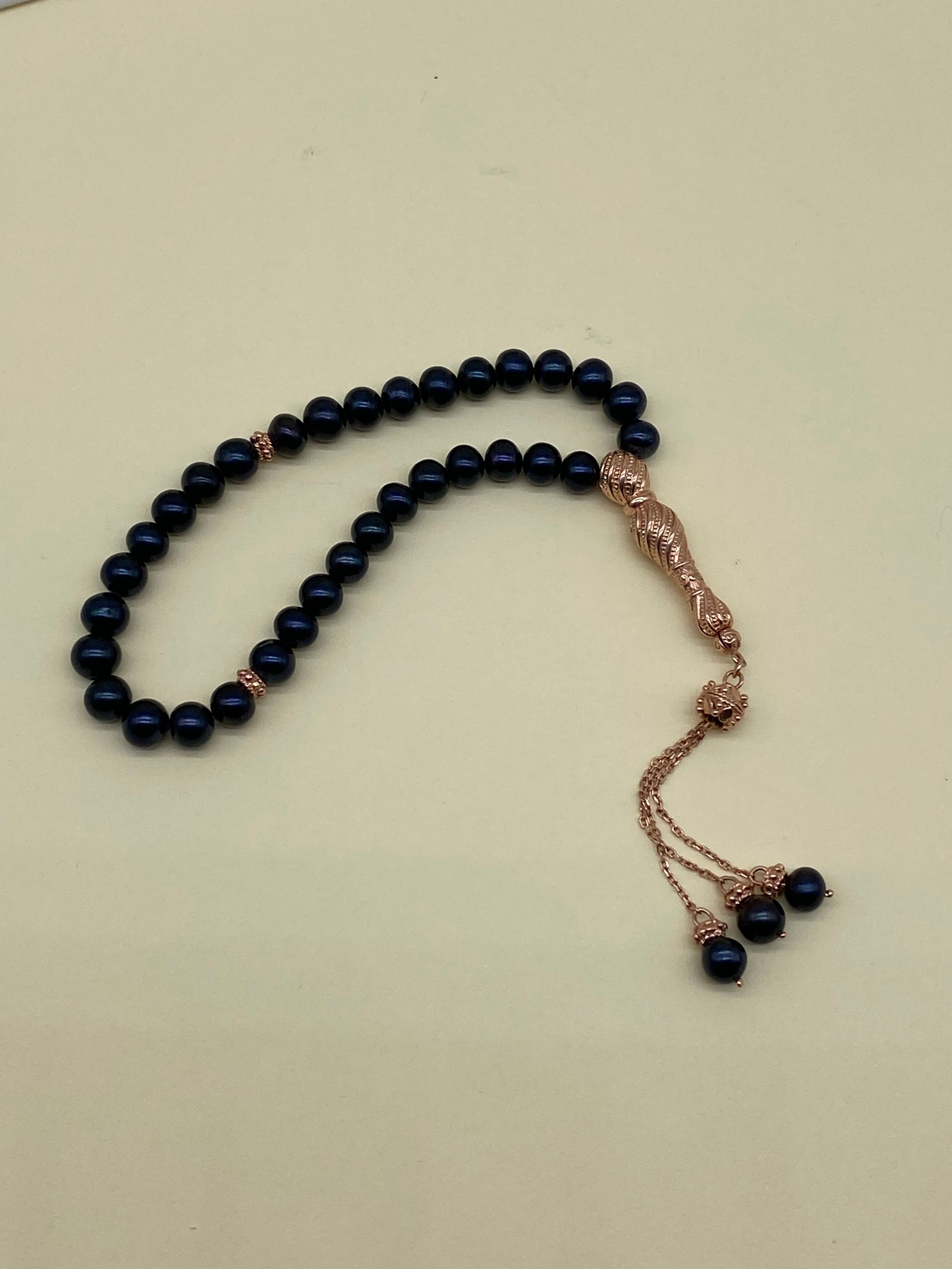 Siyah Doğal İnci Püsküllü Tespih