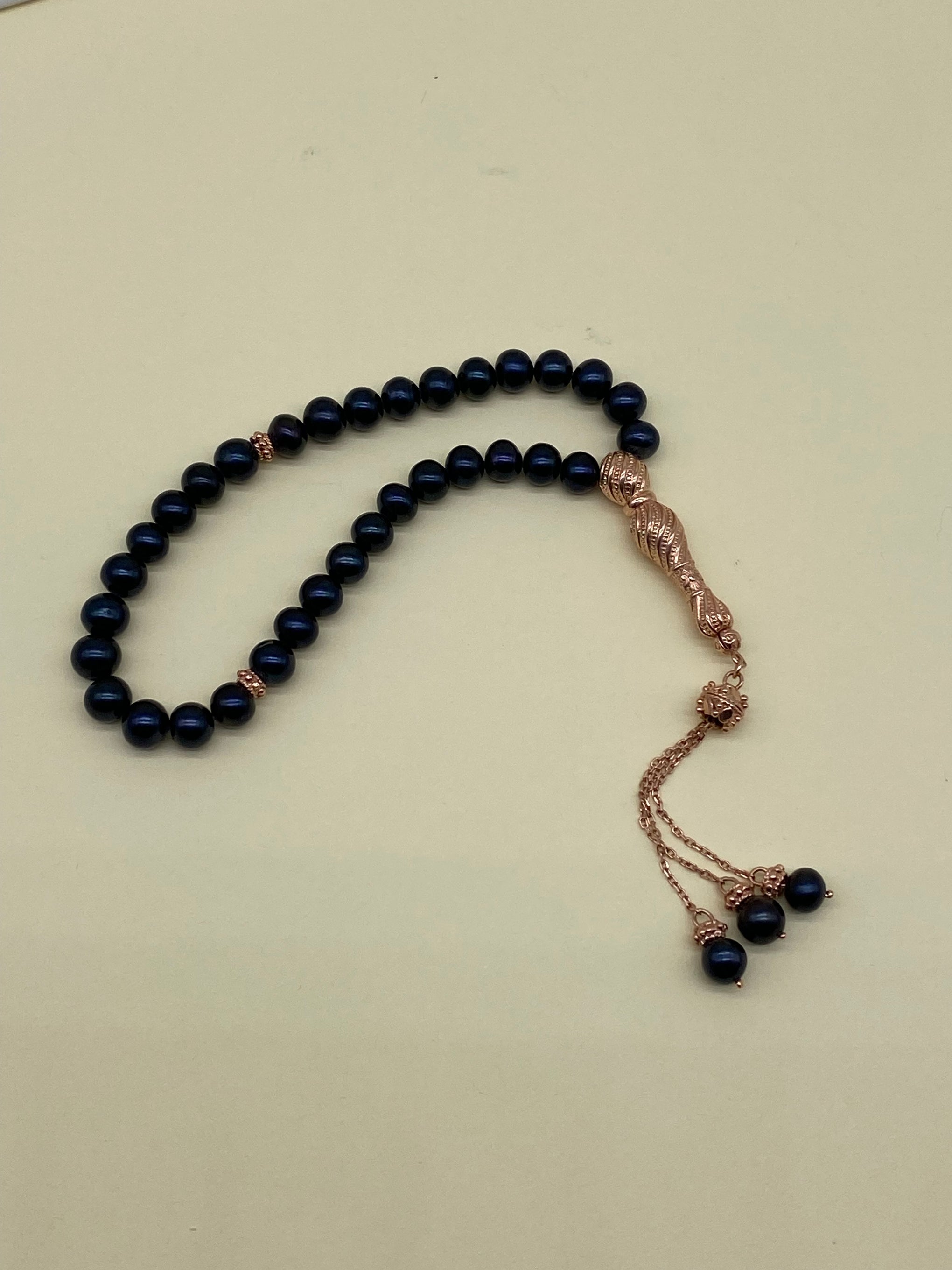 Siyah Doğal İnci Püsküllü Tespih