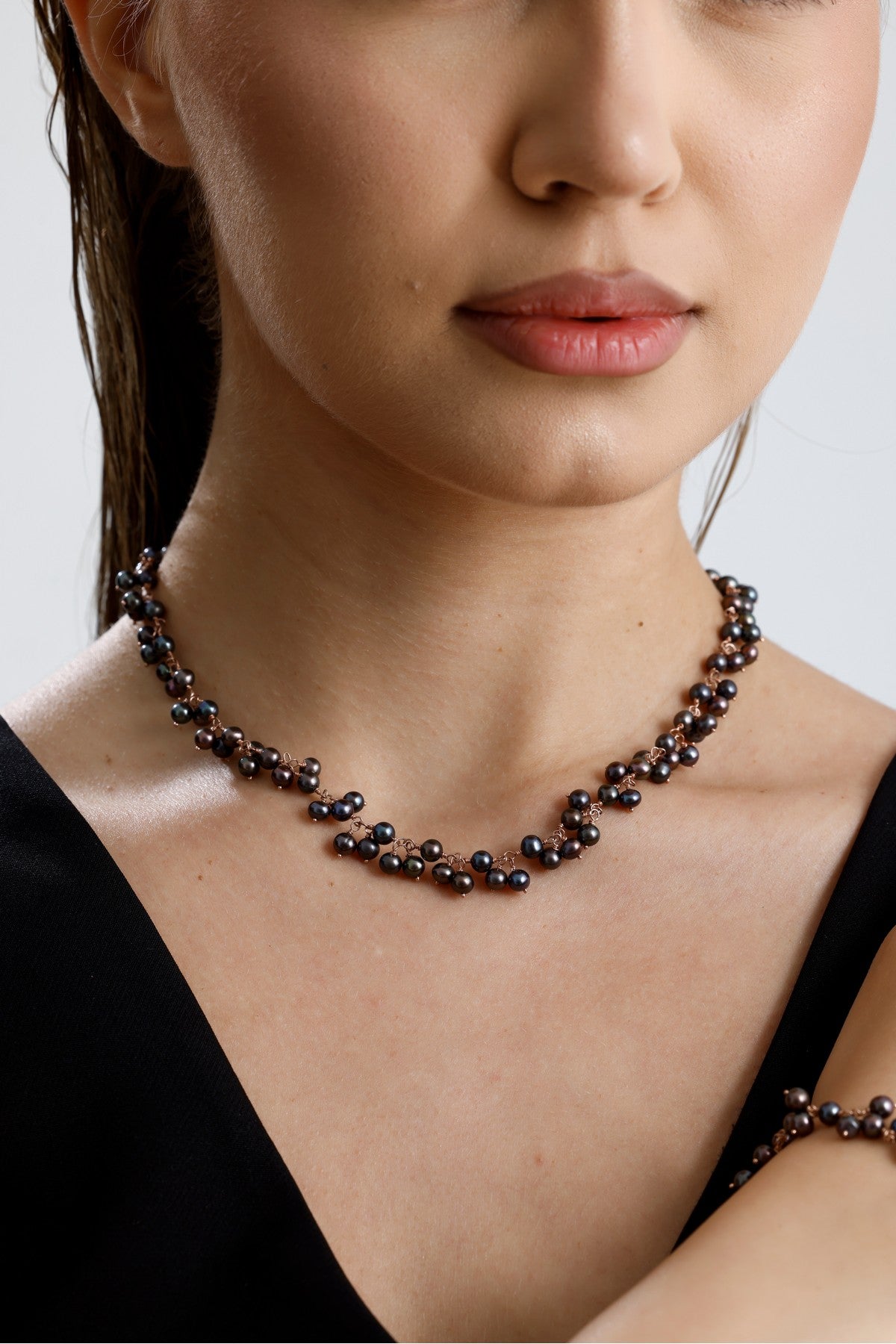 Sallantılı Doğal İnci Kolye