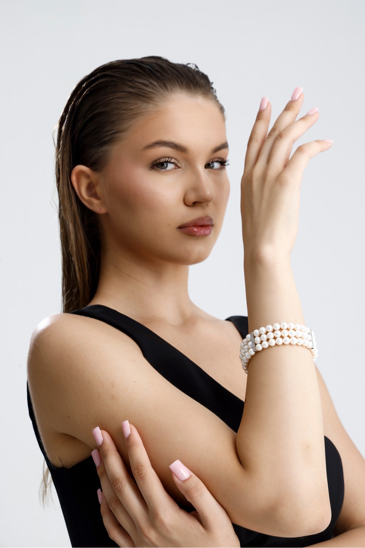 Doğal İnci Zirkon Taşlı Bileklik