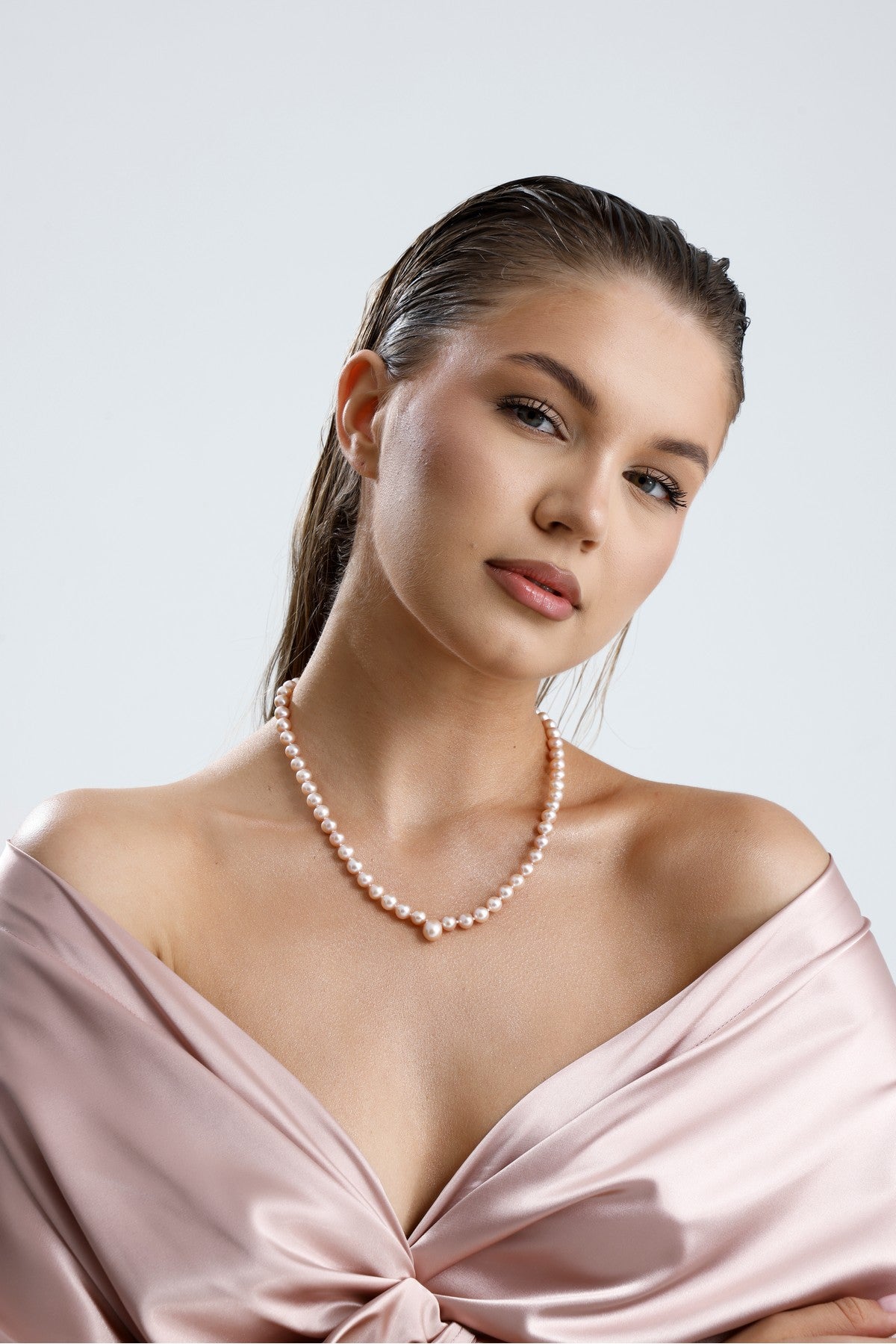 Pembe Damla İnci Kolye