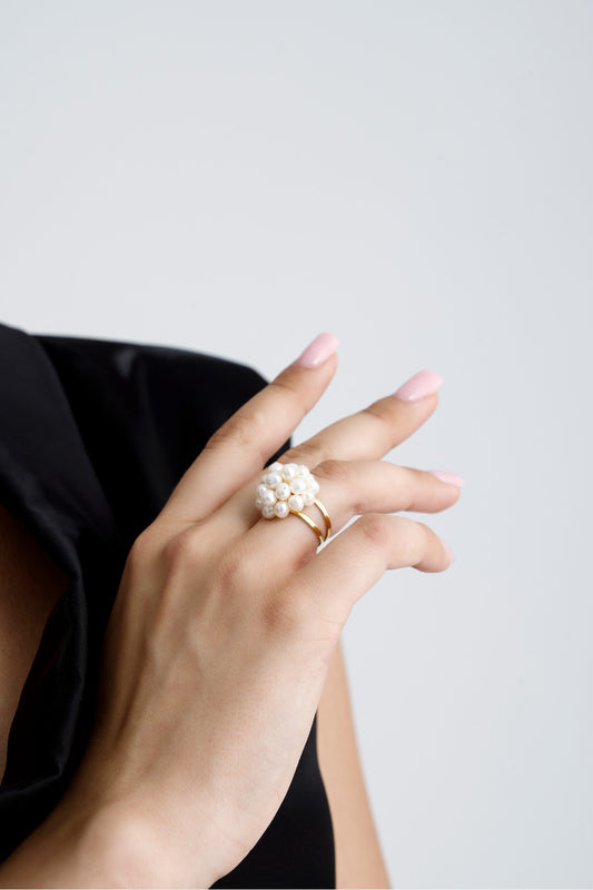 Prenses Model Doğal İnci Yüzük