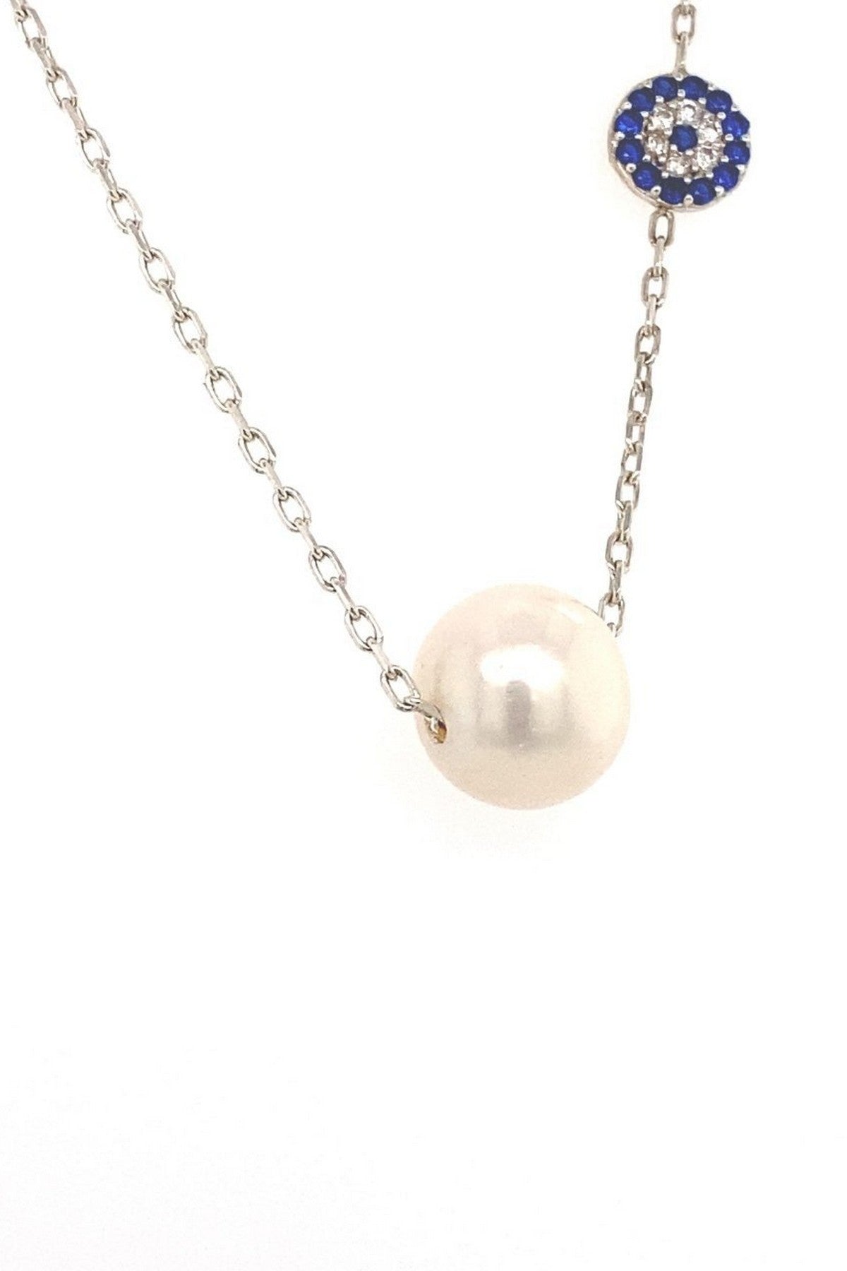 Nazar Boncuklu Doğal İnci Kadın Kolye