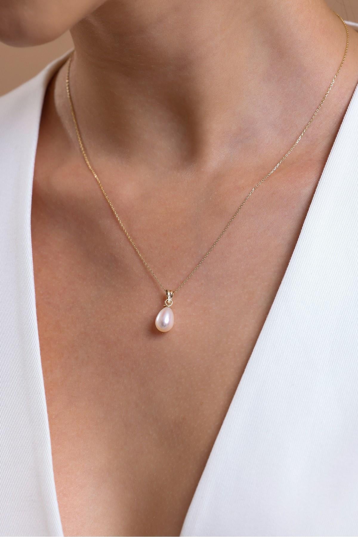 Damla Doğal İnci Kolye Küpe İkili Set