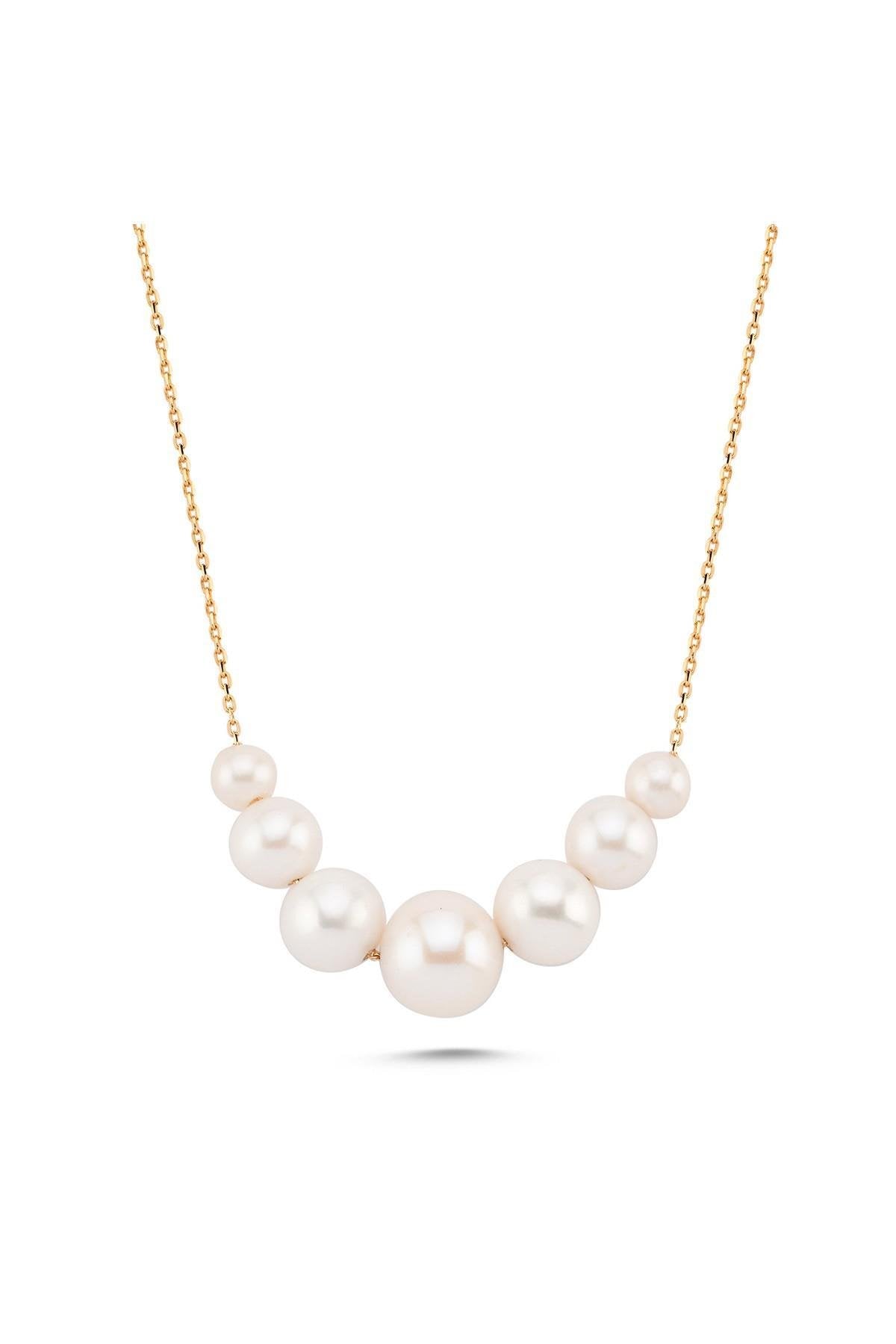 Süzme Doğal İnci Kolye Bileklik İkili Set