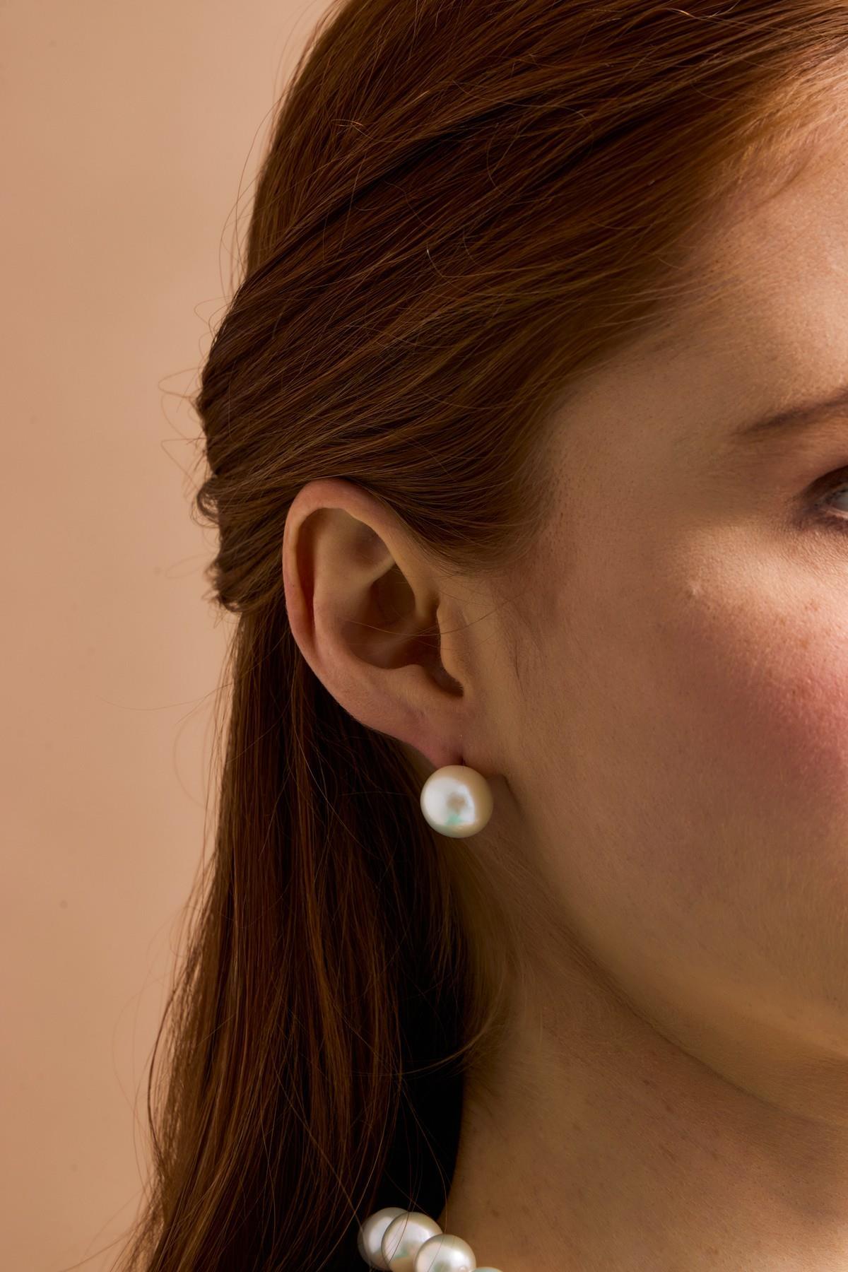 Doğal İnci Top Küpe