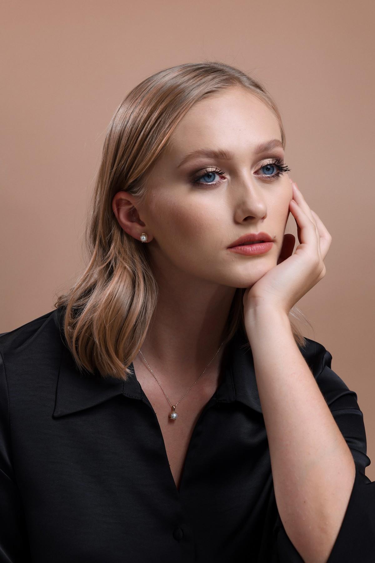 İncili Küpe Kolye İkili Set