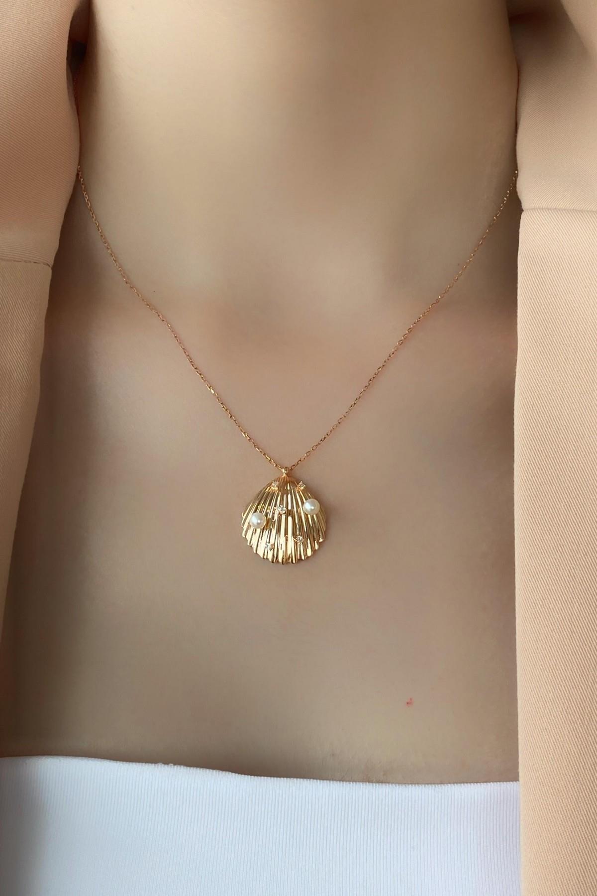 İstiridye Doğal İnci Kolye