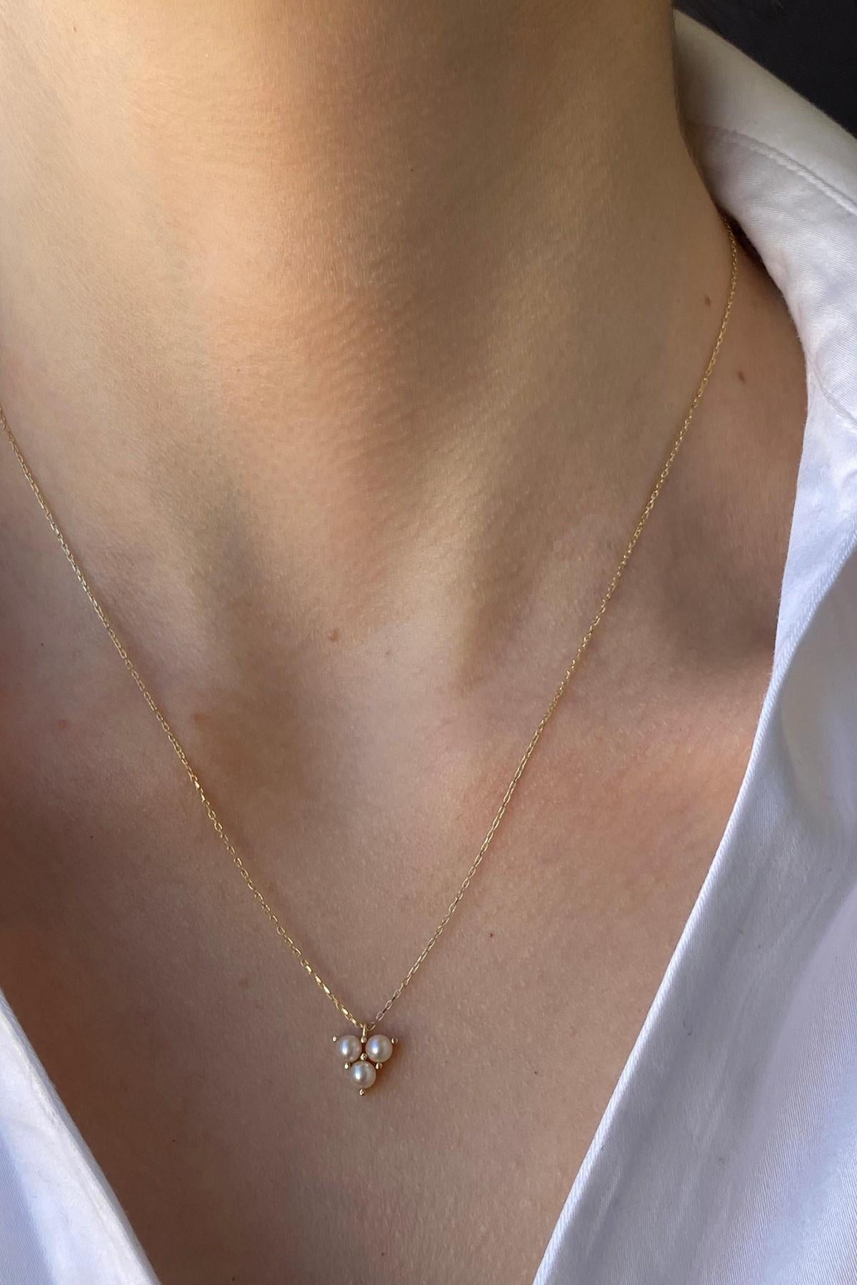 Tria Doğal İnci Küpe Kolye Yüzük Üçlü Set