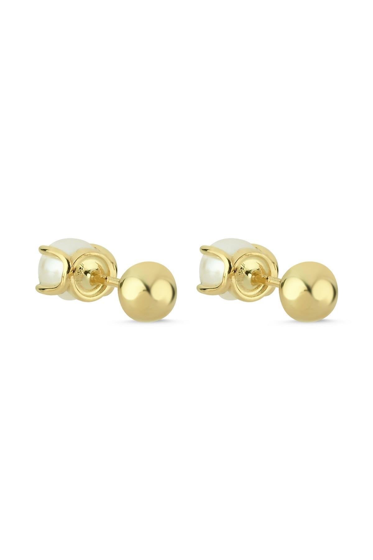 İkili Tragus Doğal İnci Çift Taraflı Top Piercing