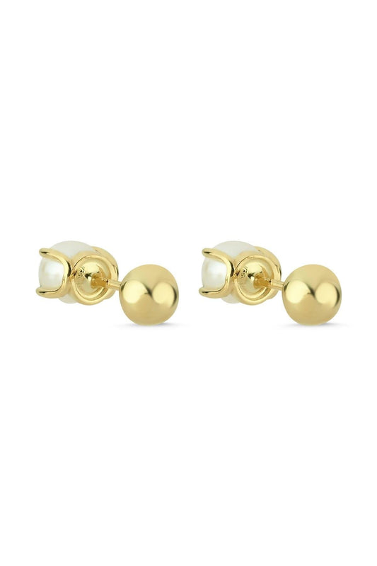 İkili Tragus Doğal İnci Çift Taraflı Top Piercing