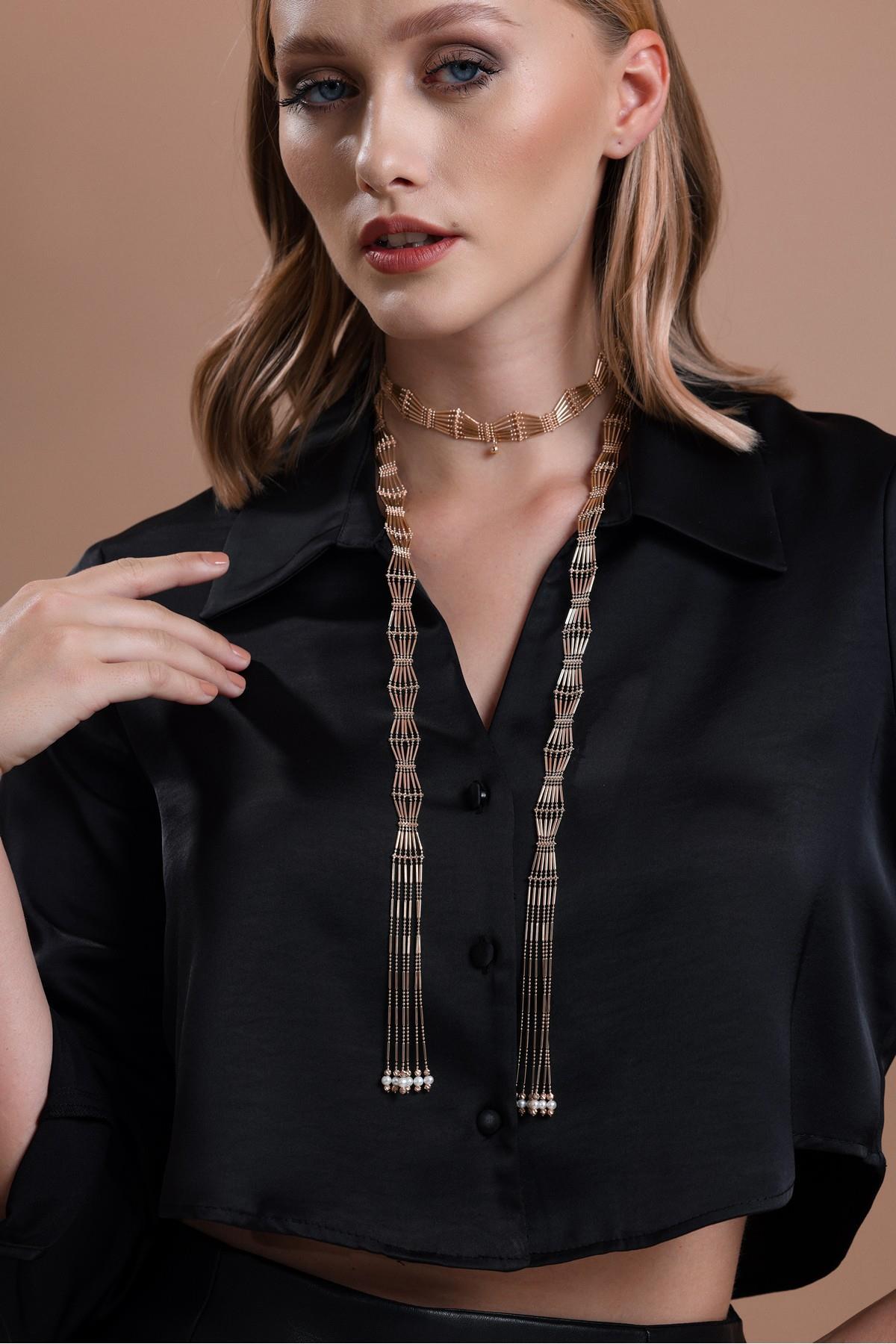 Çubuk Modelli Doğal İnci Kemer