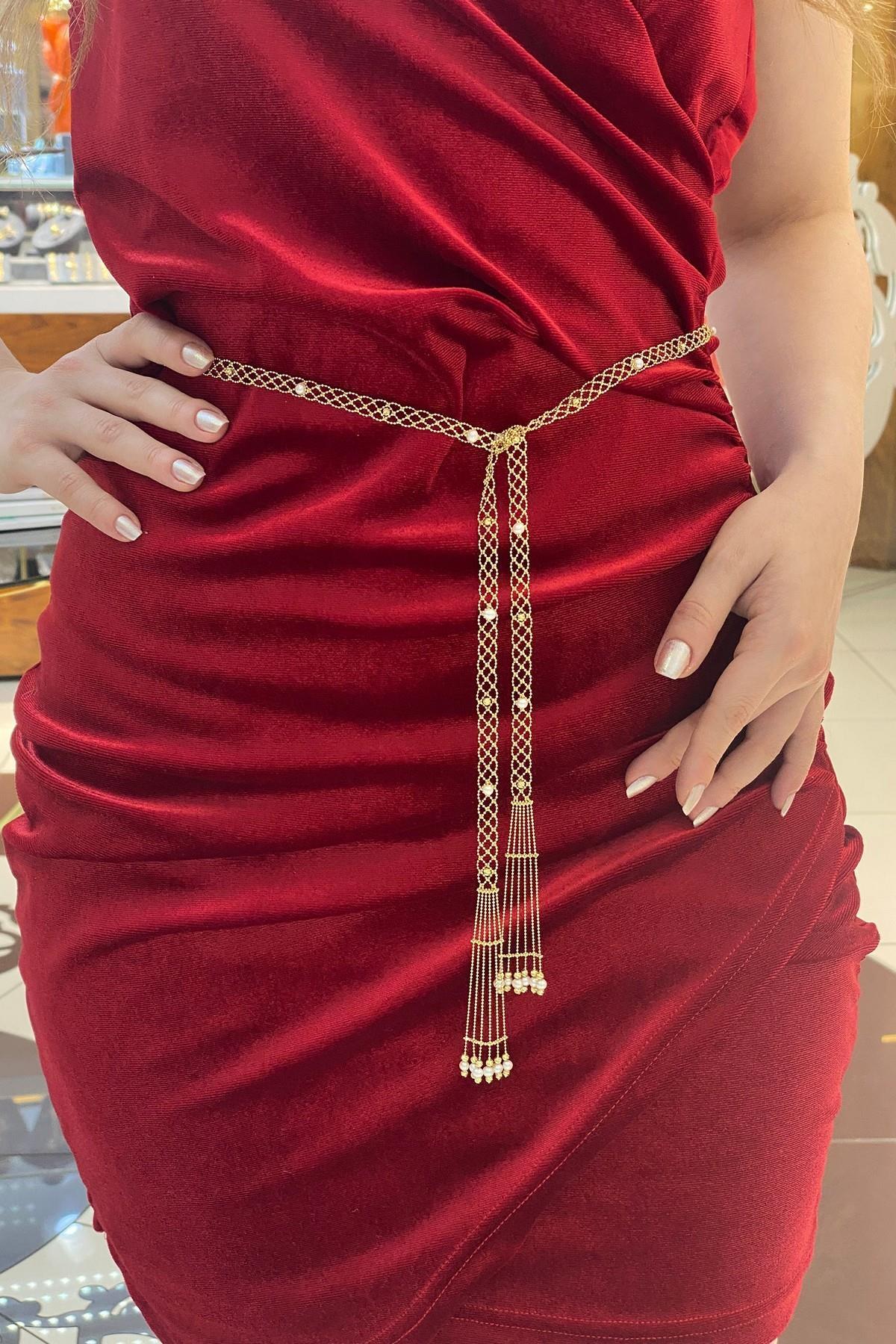 Dorika Toplu Doğal İnci Kemer