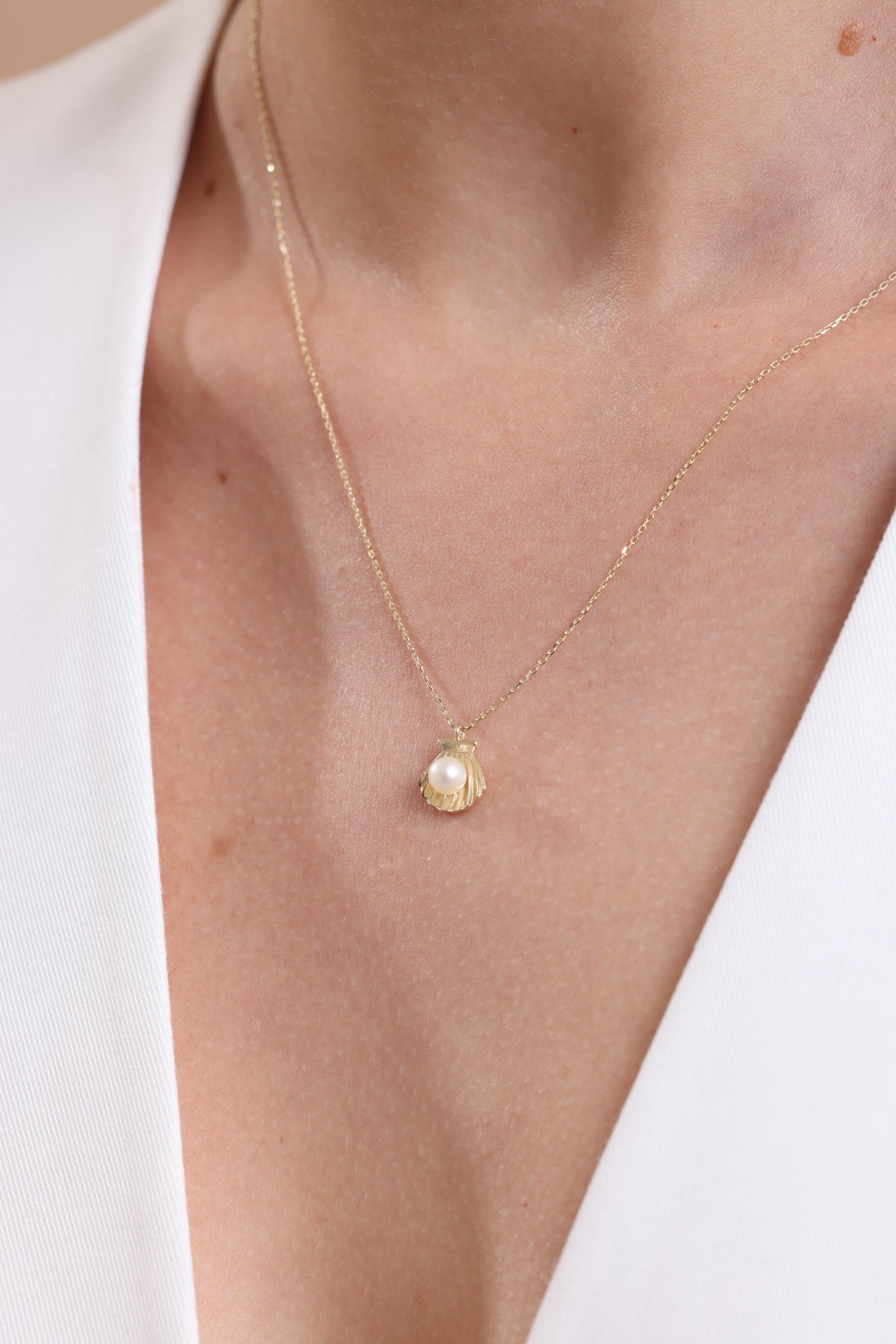 İstiridye Doğal İnci Küpe Kolye Yüzük Üçlü Set