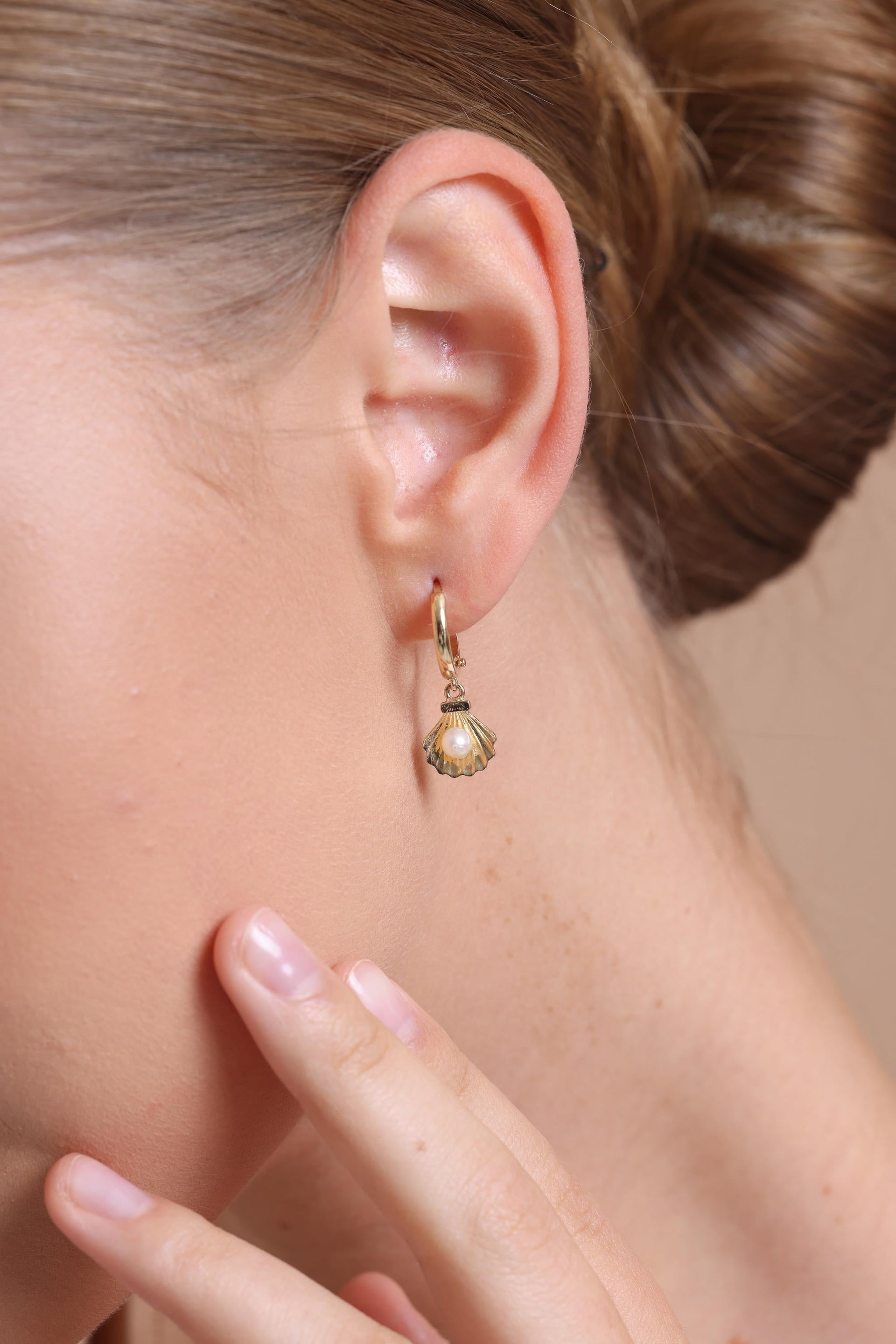 İstiridye Doğal İnci Küpe Kolye Yüzük Üçlü Set