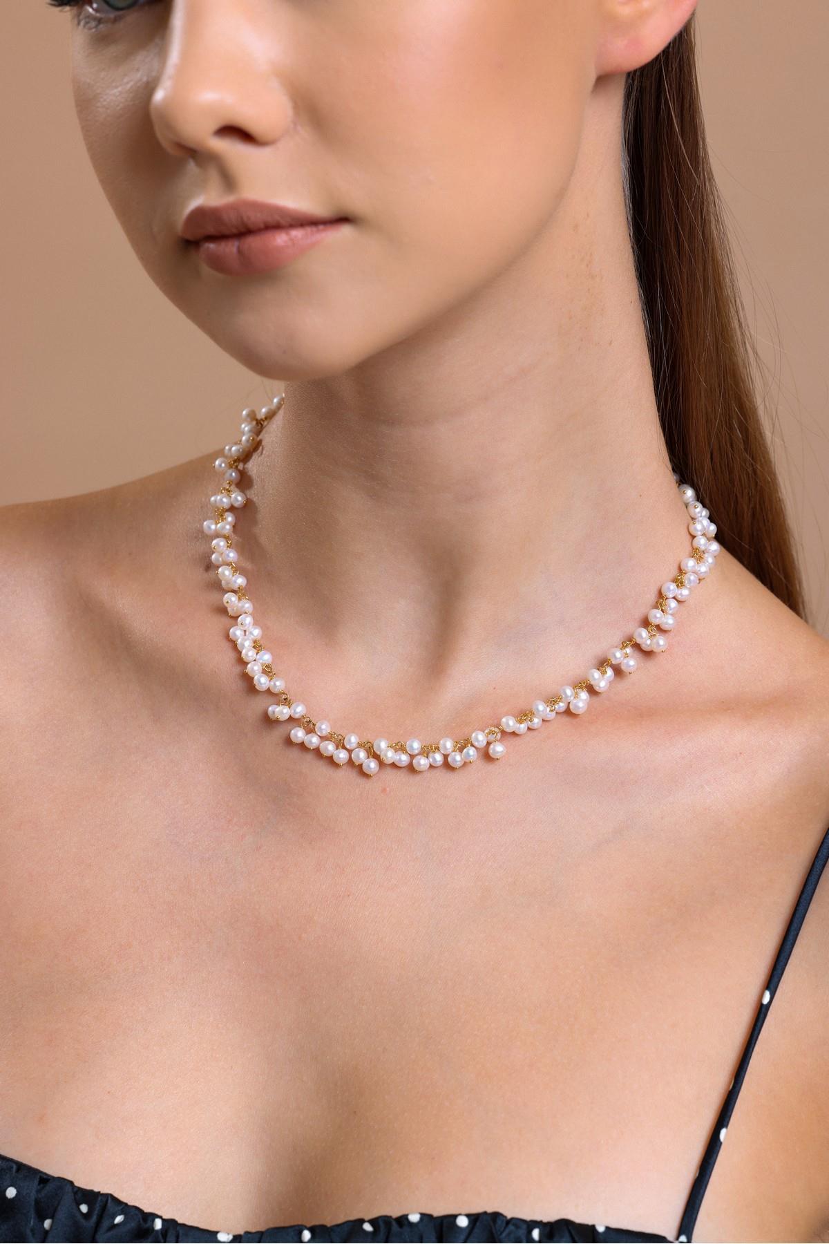 Sallantılı Doğal İnci Kolye