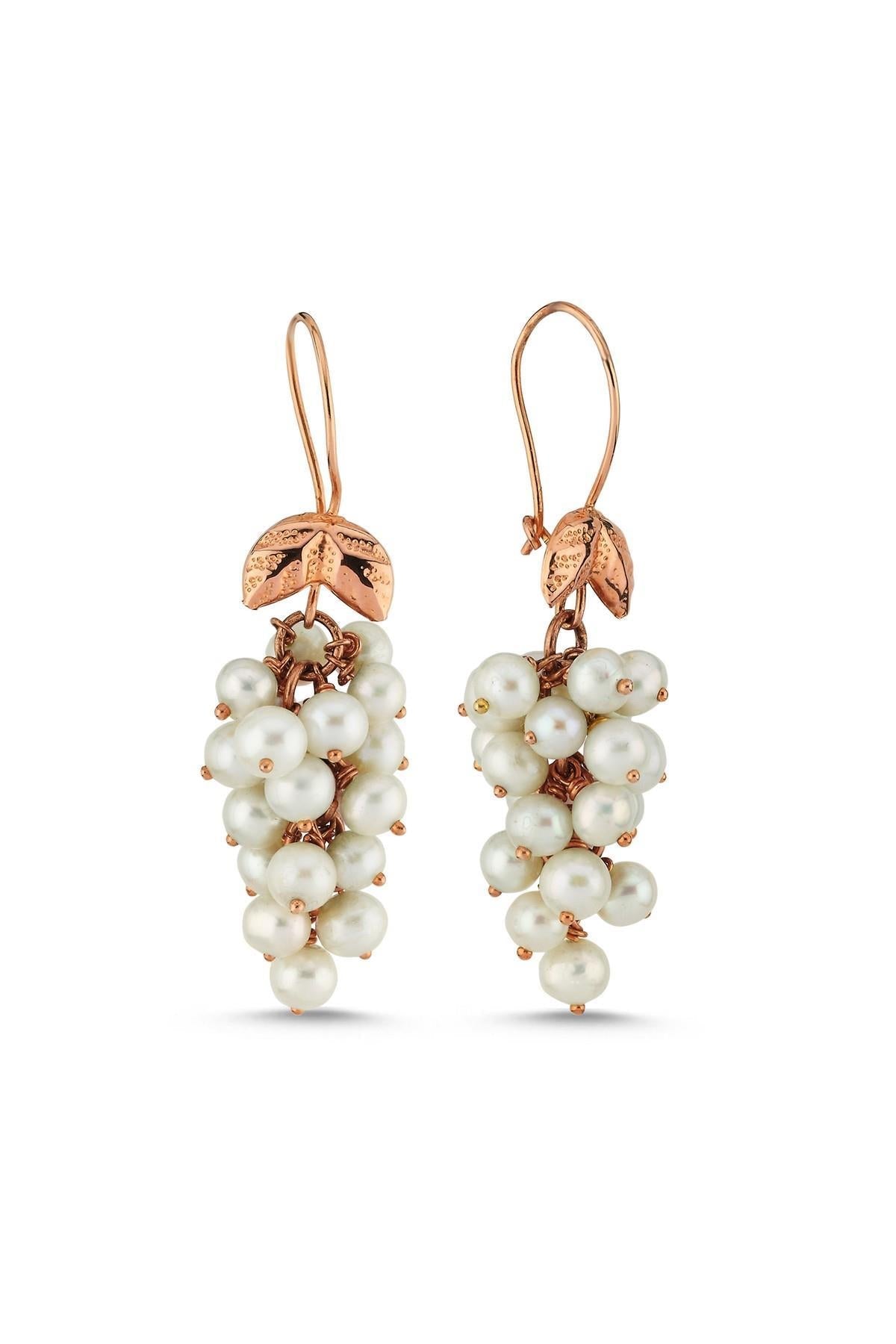 Üzümlü Doğal İnci Küpe