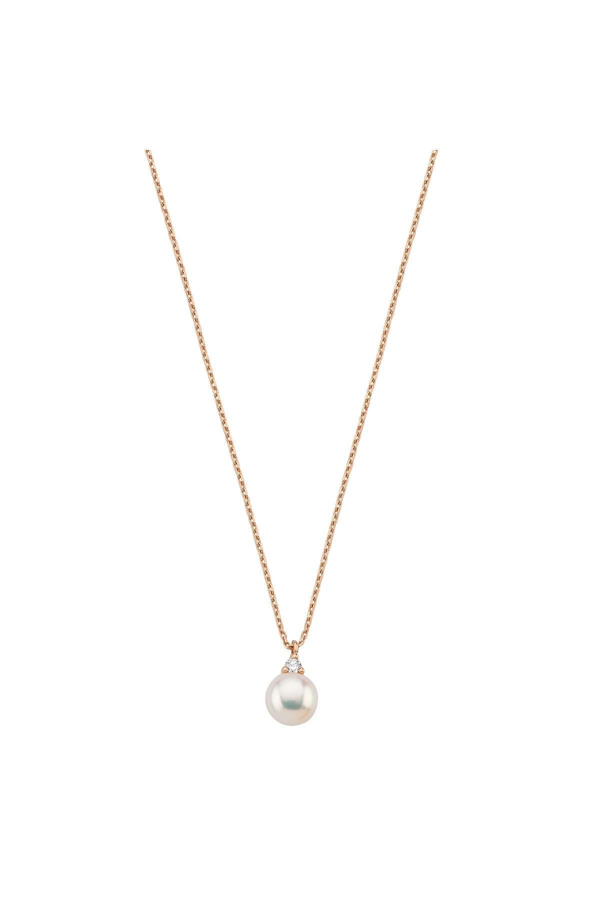 Doğal İnci 0,76 Karat Pırlantalı Kolye