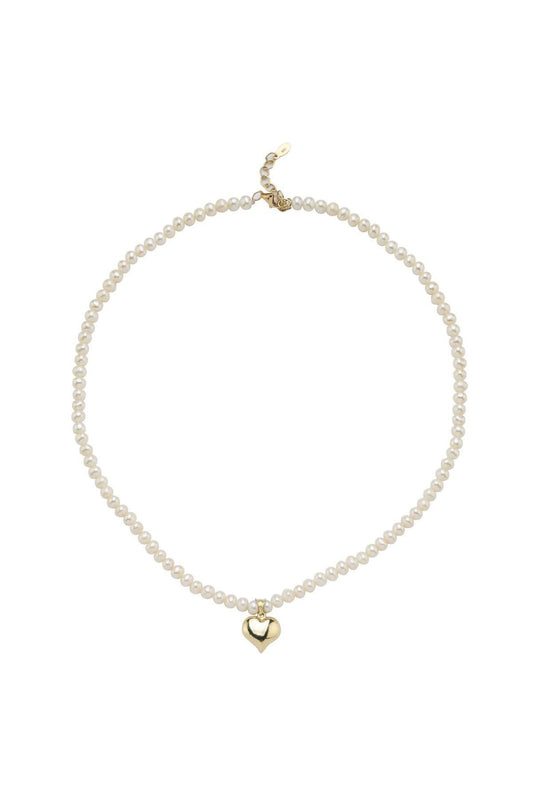 Doğal İnci Kalpli Kolye