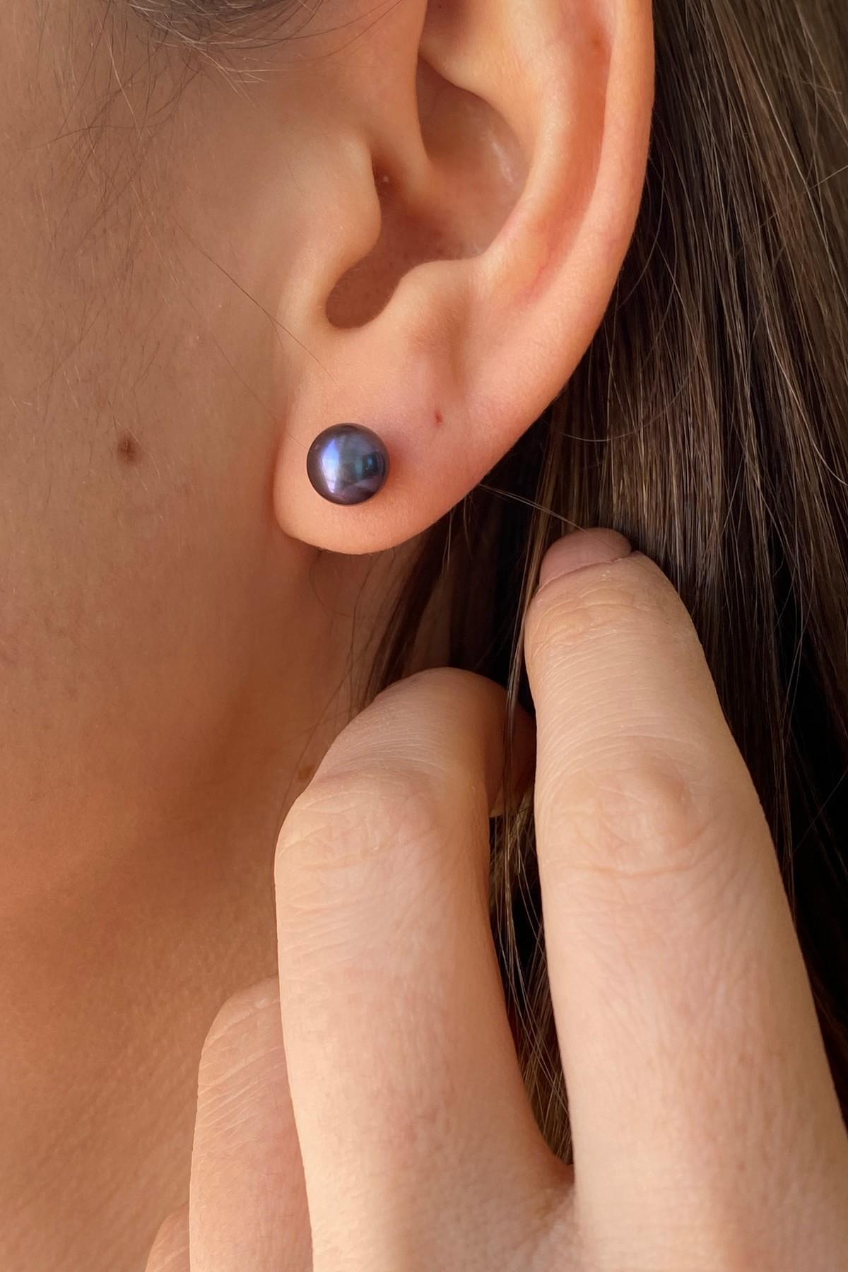 Doğal İnci Top Küpe