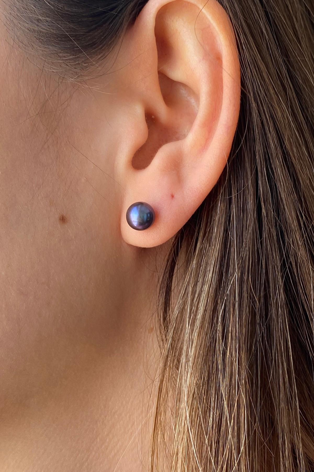 Doğal İnci Top Küpe