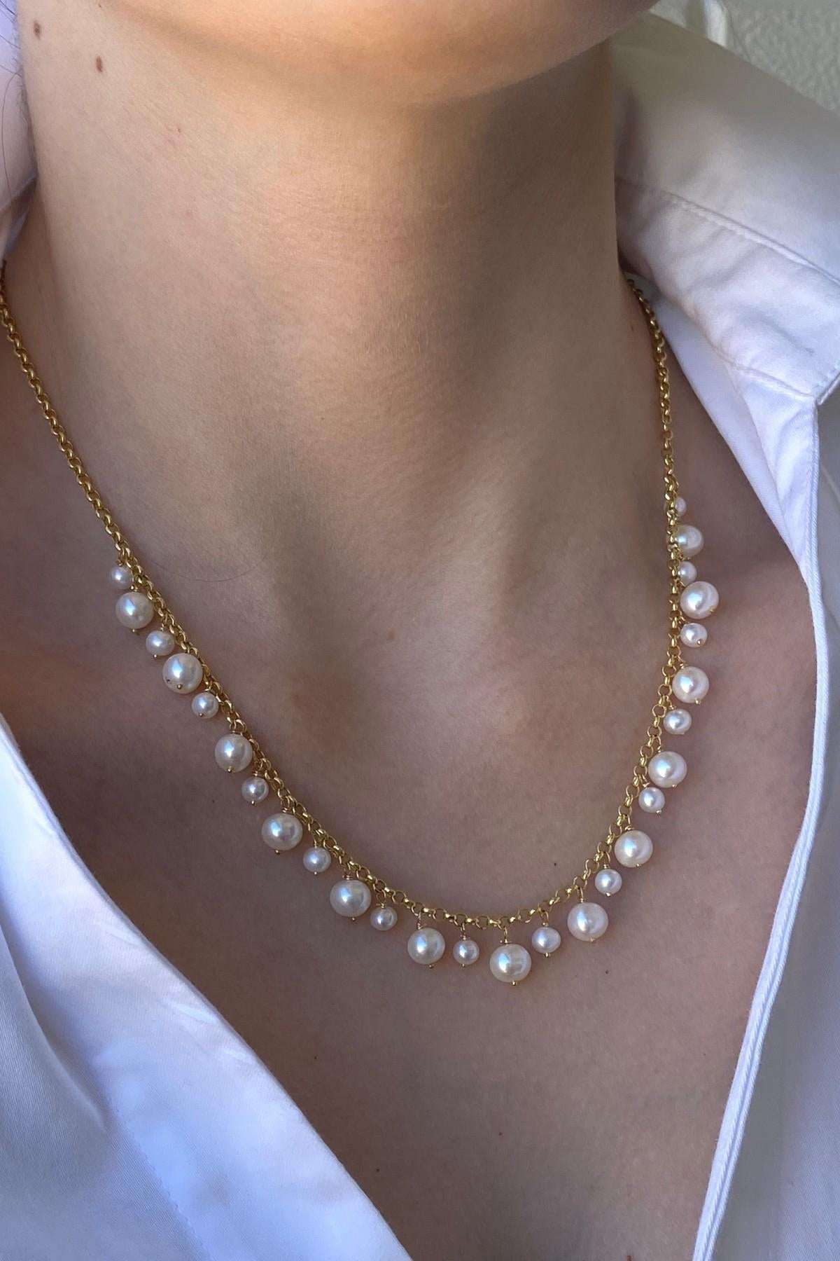 Doğal İncili Sallantılı Kolye