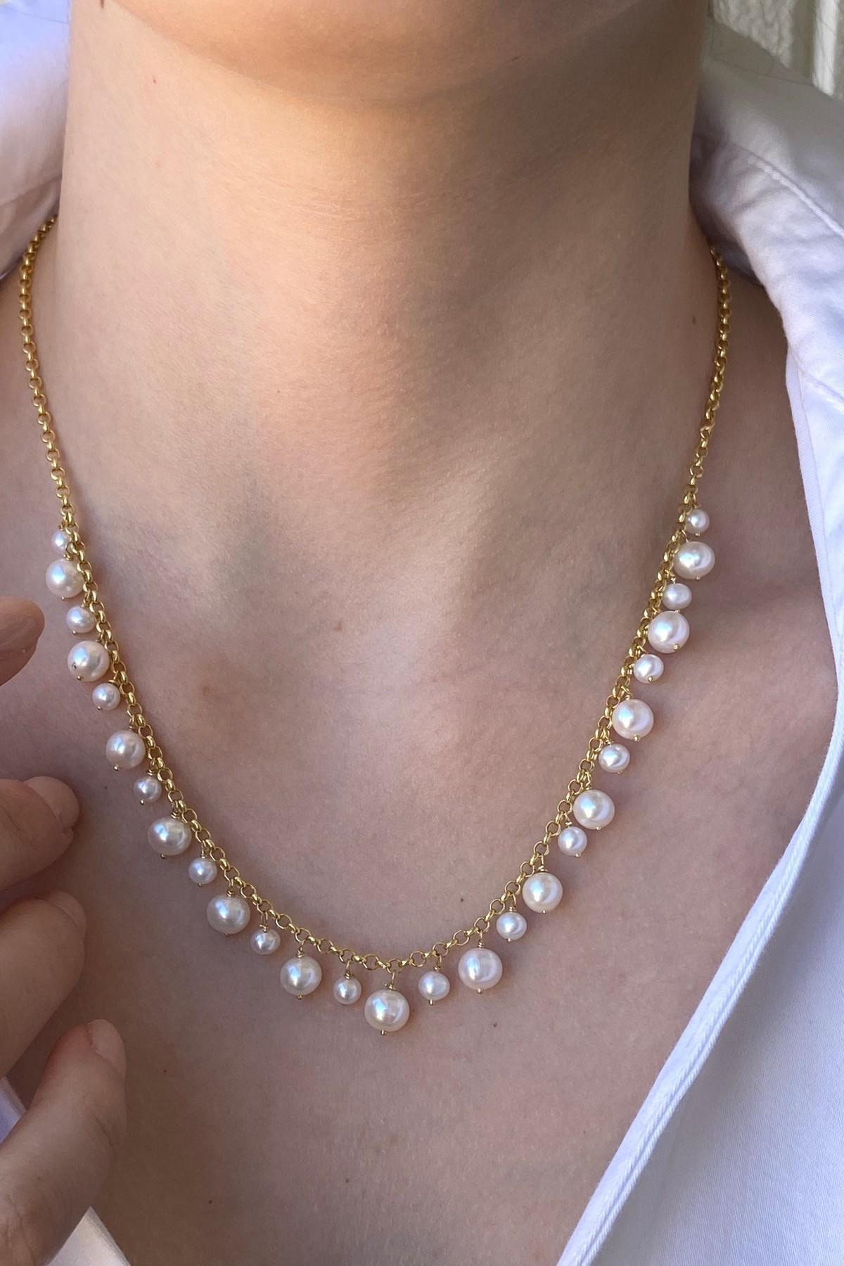 Doğal İncili Sallantılı Kolye