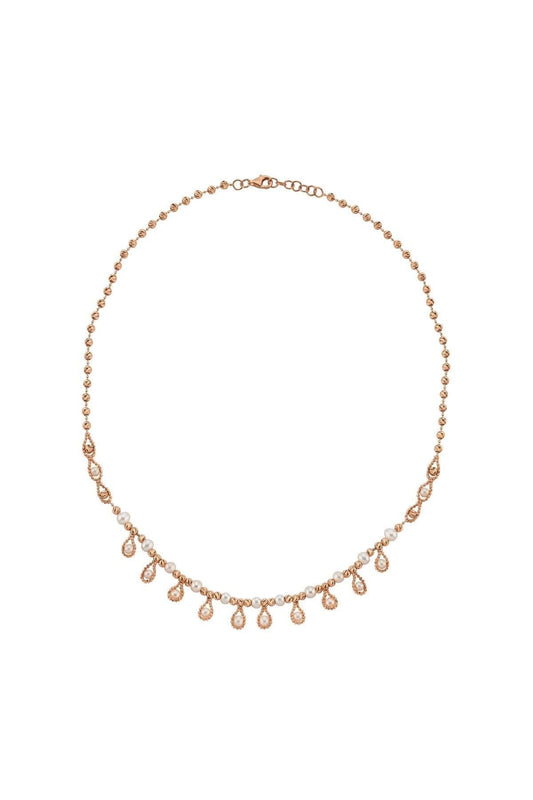 Dorika Toplu Sallantılı Doğal İnci Kolye