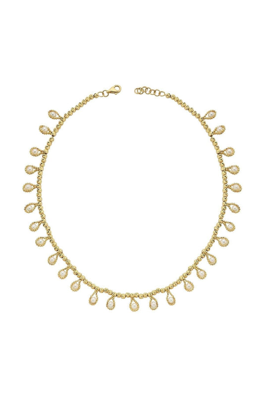 Dorikalı Sallantılı Doğal İnci Kolye