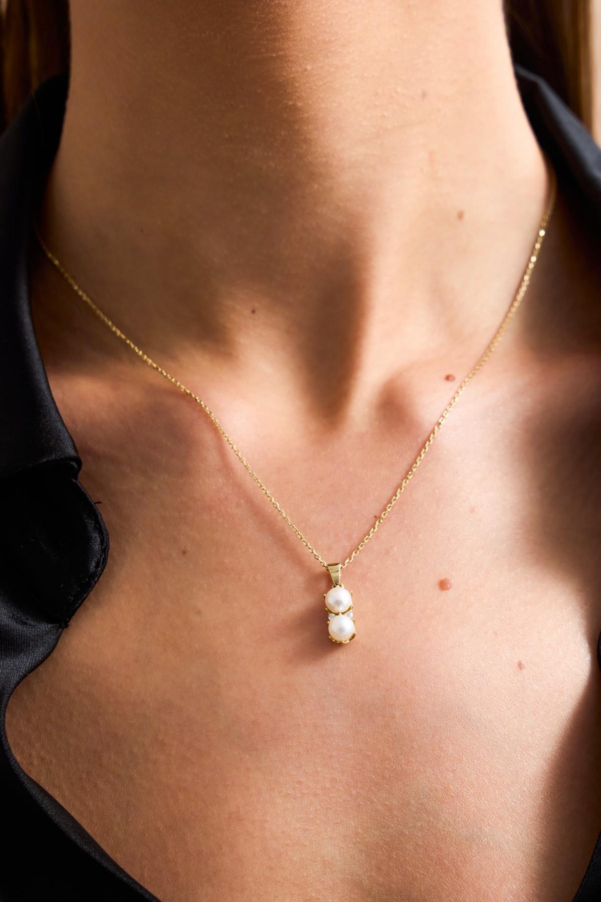 İkili Doğal İnci Kolye