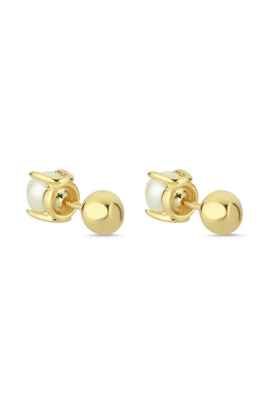 İkili Tragus Doğal İnci Çift Taraflı Top Piercing