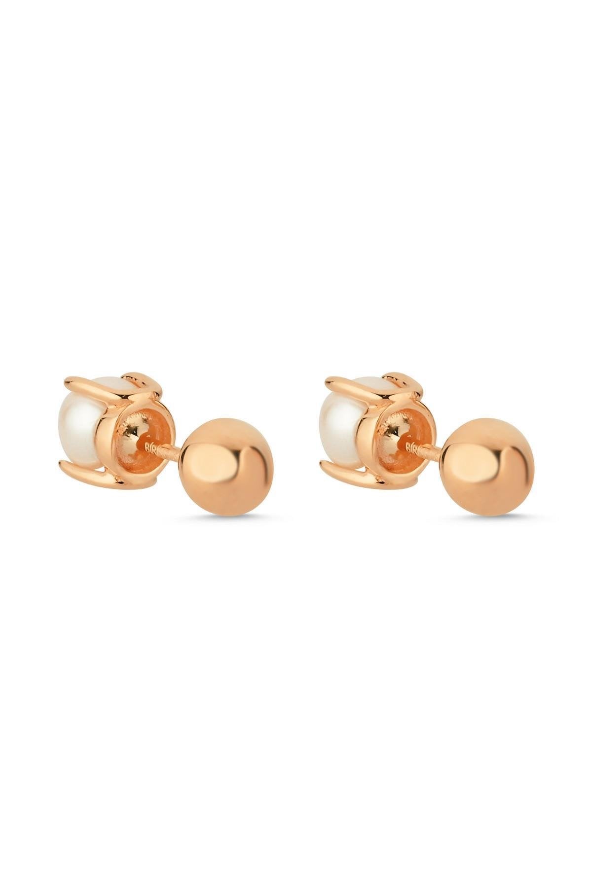 İkili Tragus Doğal İnci Çift Taraflı Top Piercing