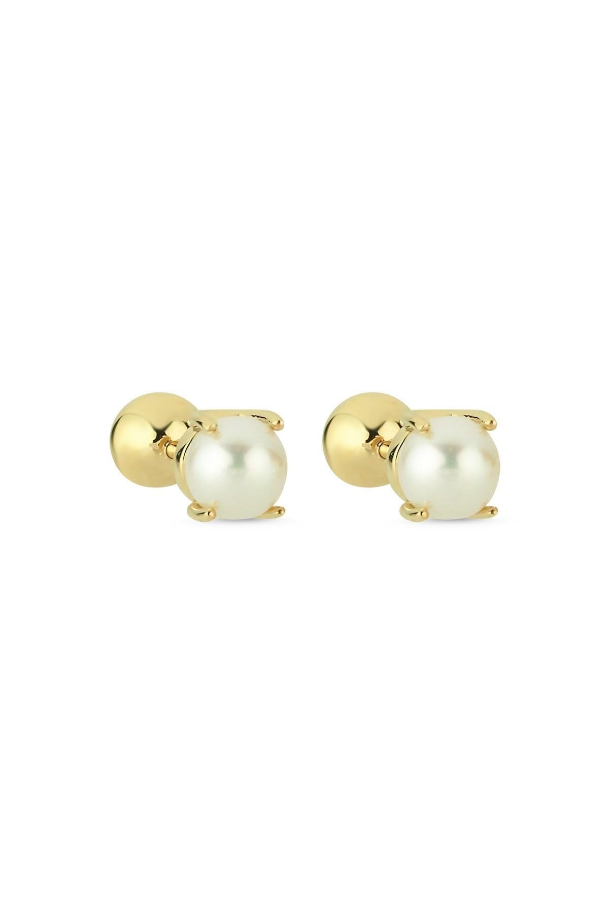 İkili Tragus Doğal İnci Çift Taraflı Top Piercing