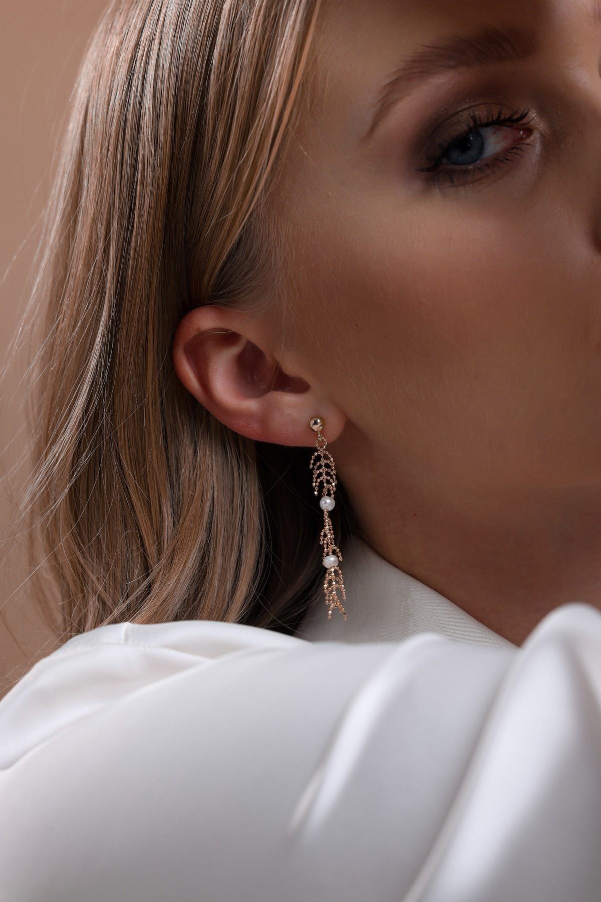 Kılçık Model Doğal İncili Küpe Kolye Bileklik Üçlü Set