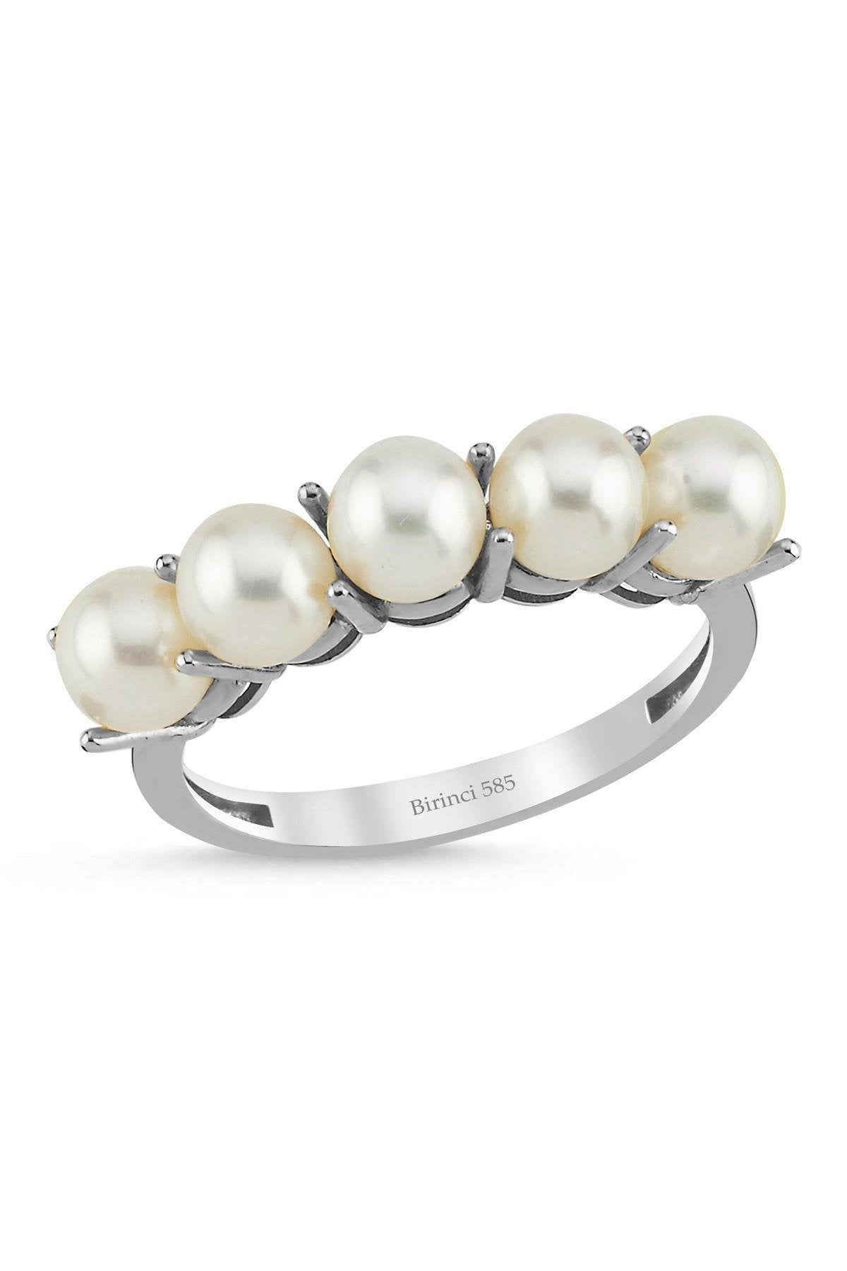 Large Beş Doğal İncili Yüzük