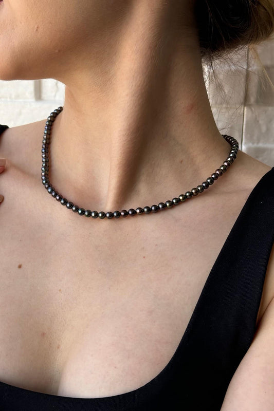 Siyah Doğal İnci Kolye