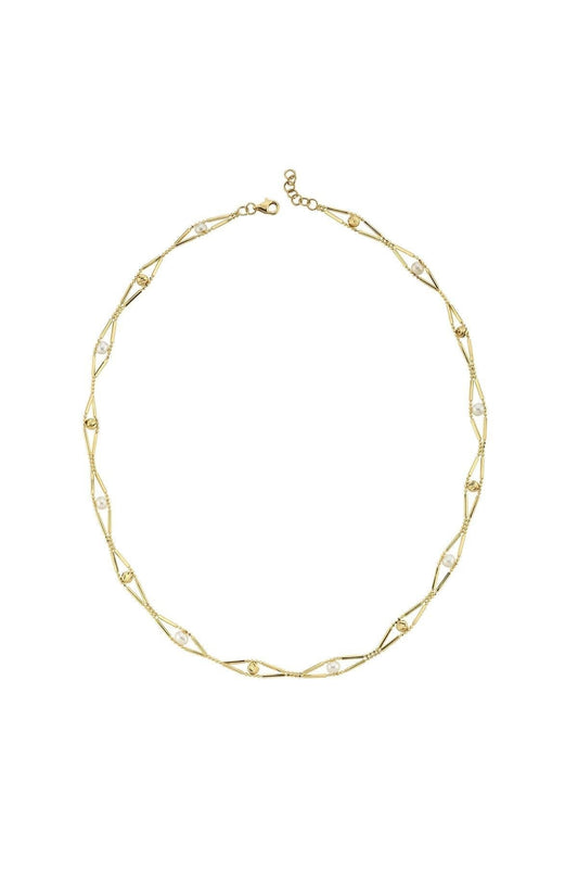 Baklava Dilimi Doriko Toplu Doğal İncili Kolye