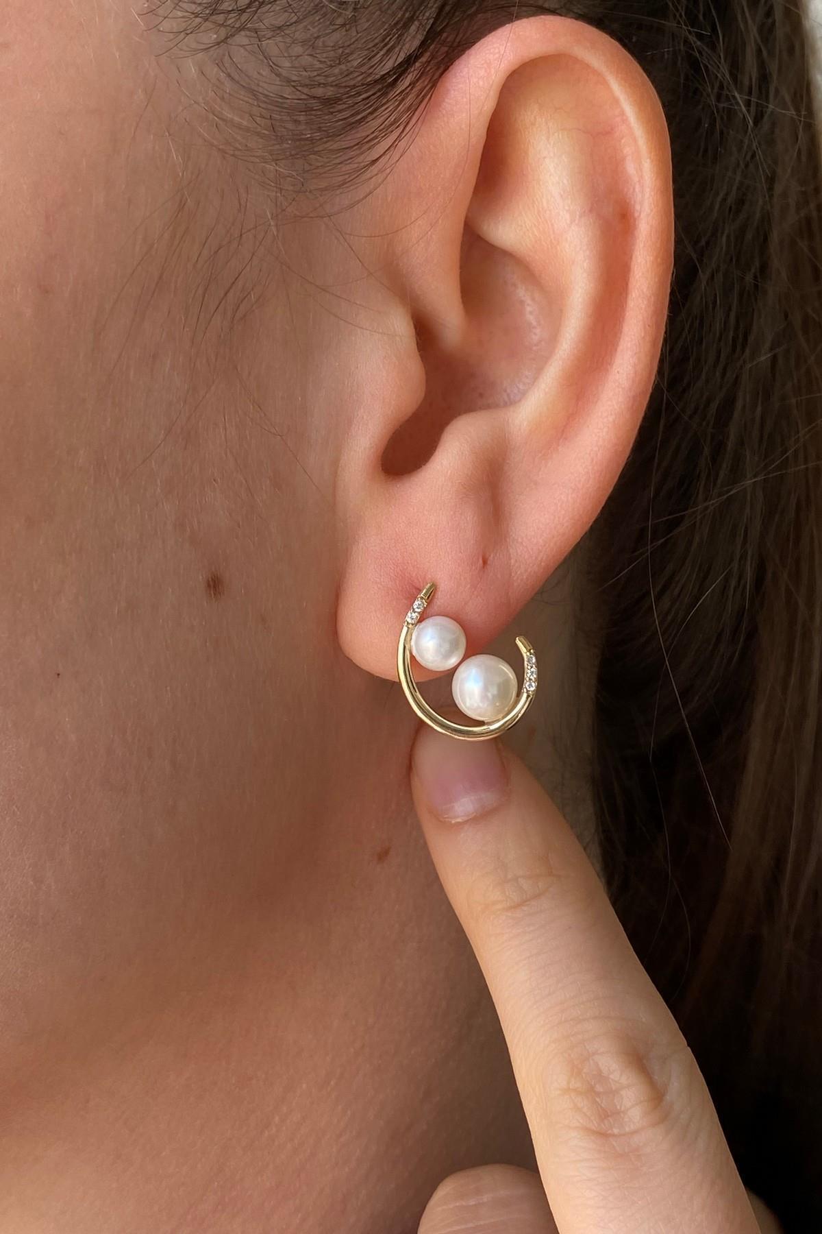 Çift Doğal İnci Küpe