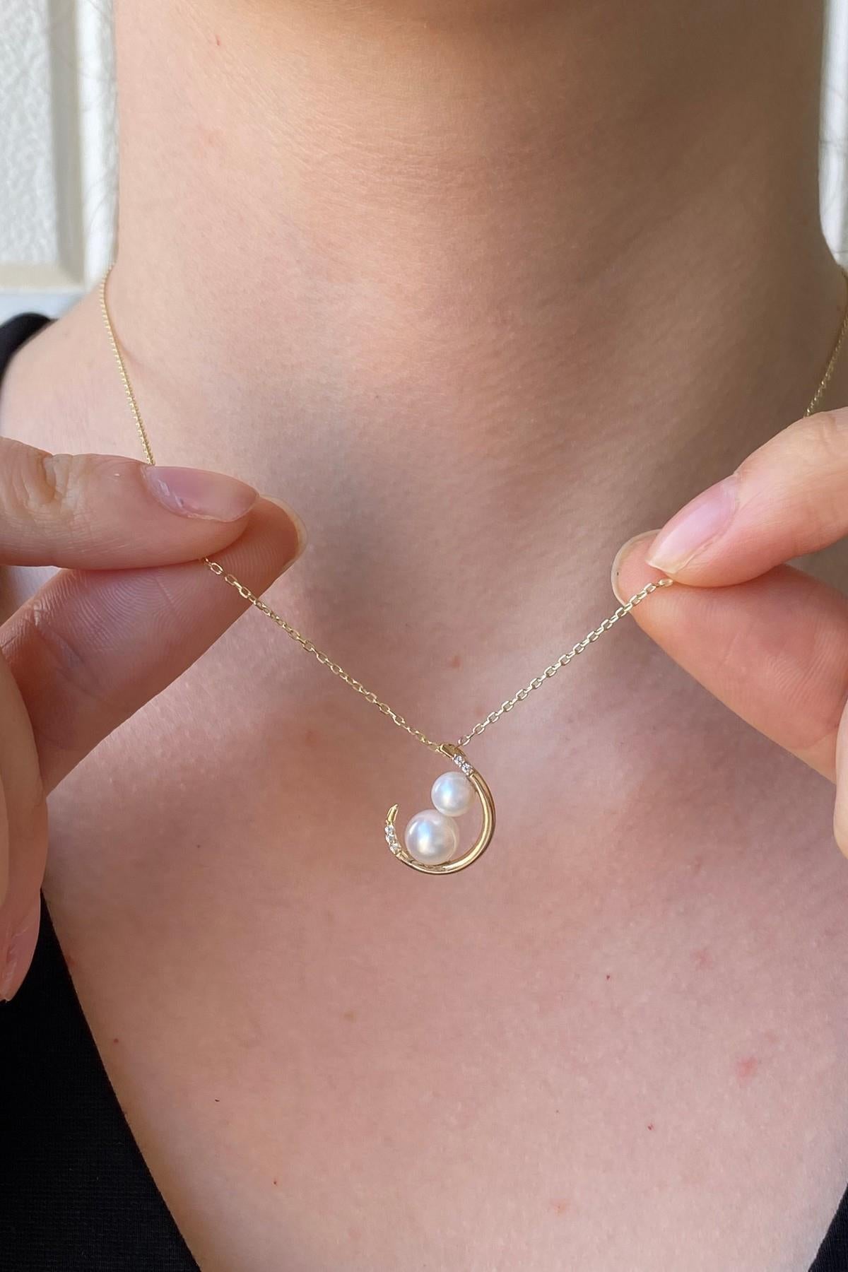 Çift Doğal İncili Kolye