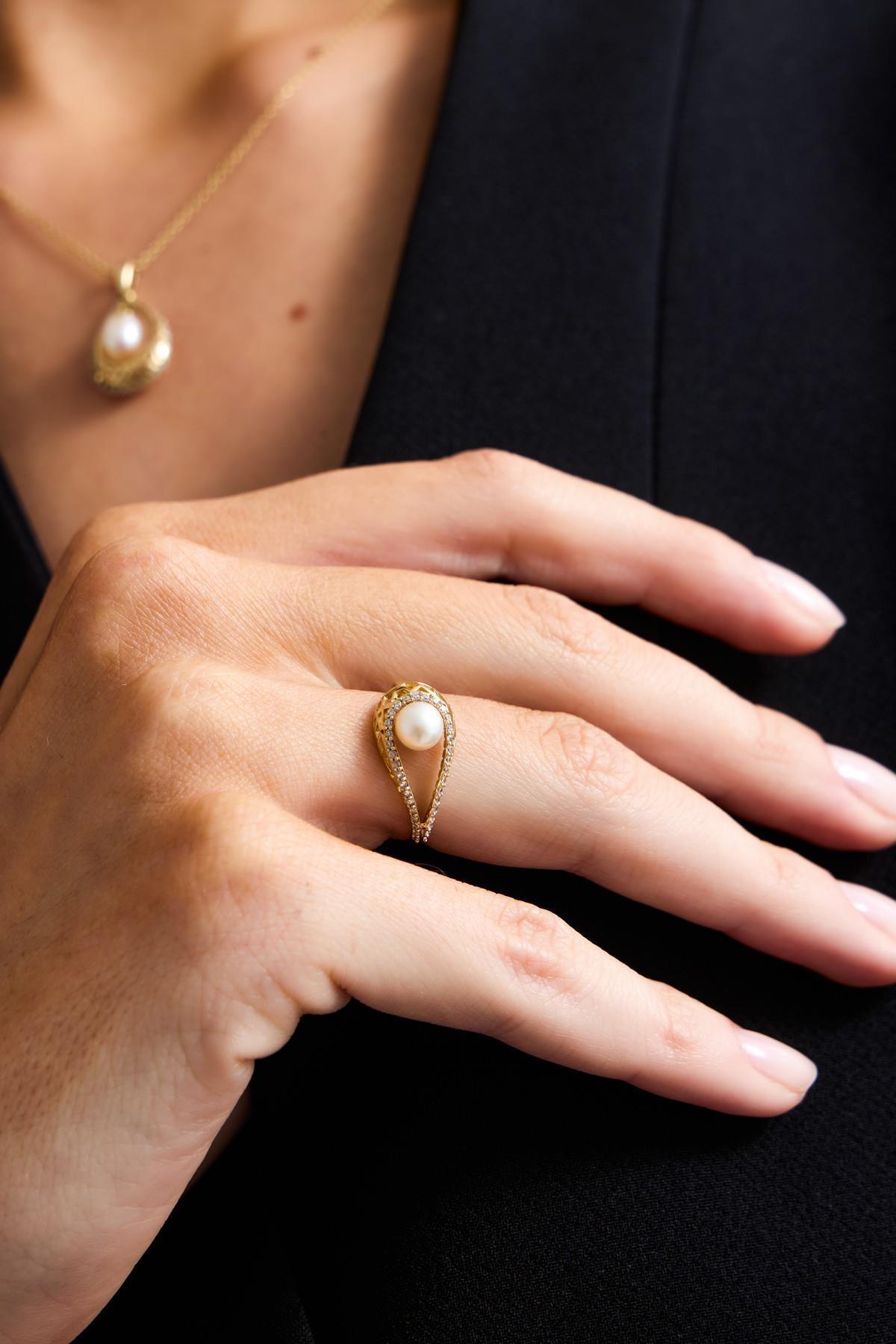 Damla Doğal İnci Yüzük