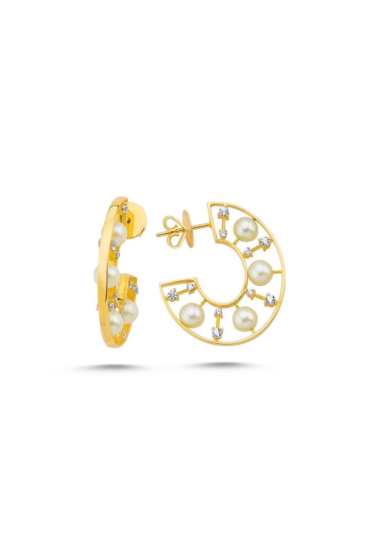 Doğal İnci Ay Küpe