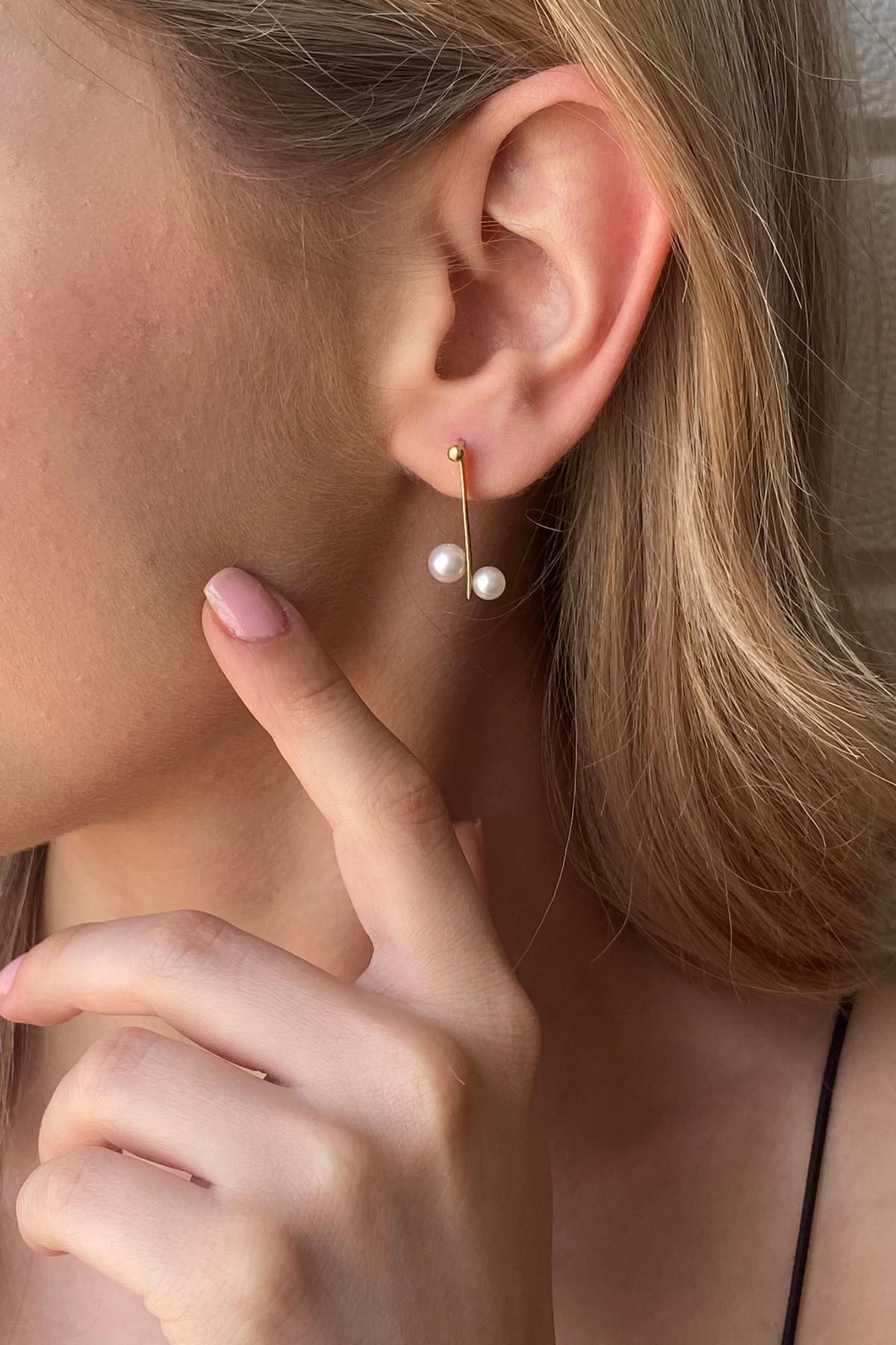 Doğal Tatlı Su İncisi Küpe