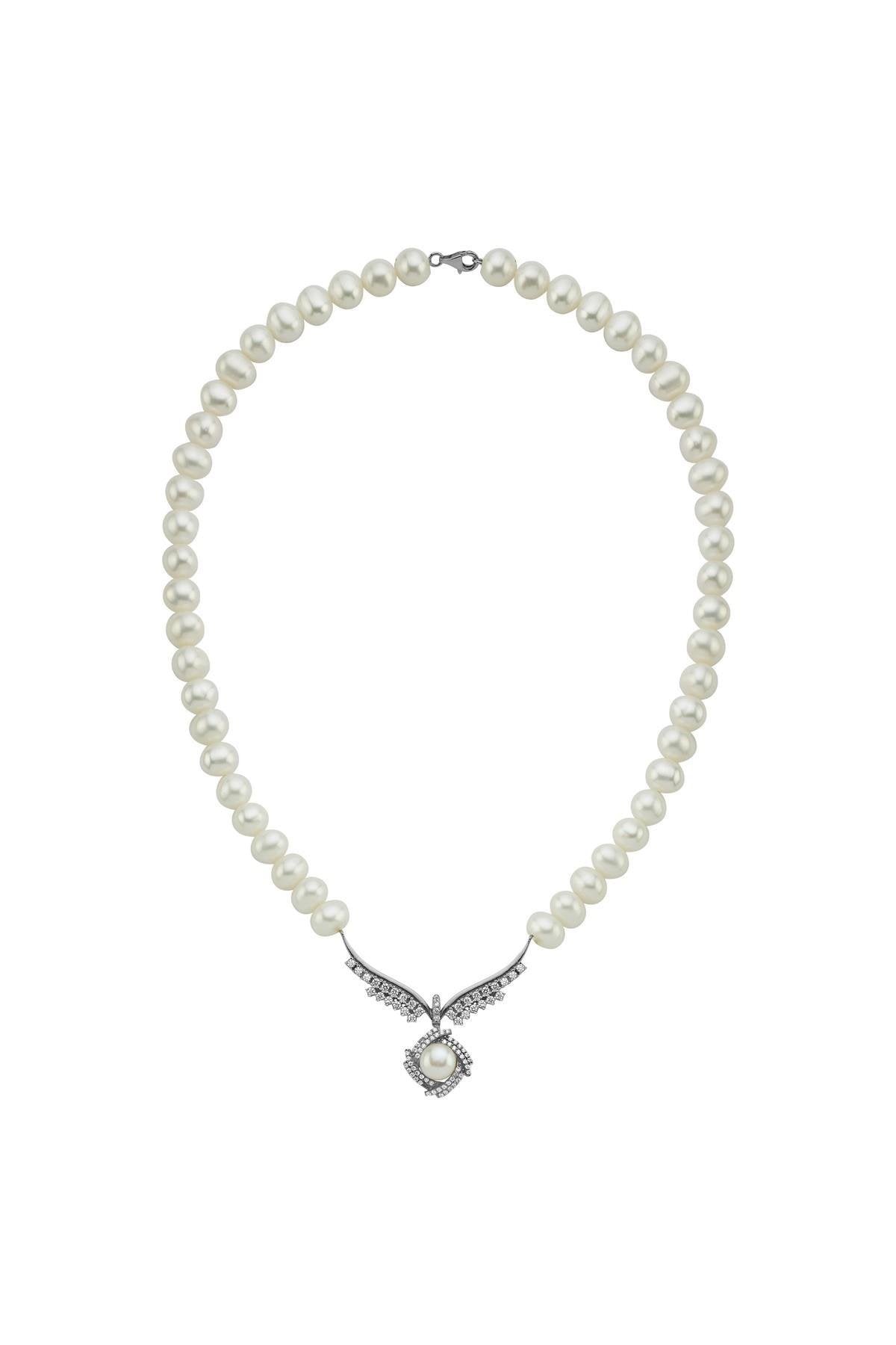 Rüzgar Gülü Doğal İnci Kolye