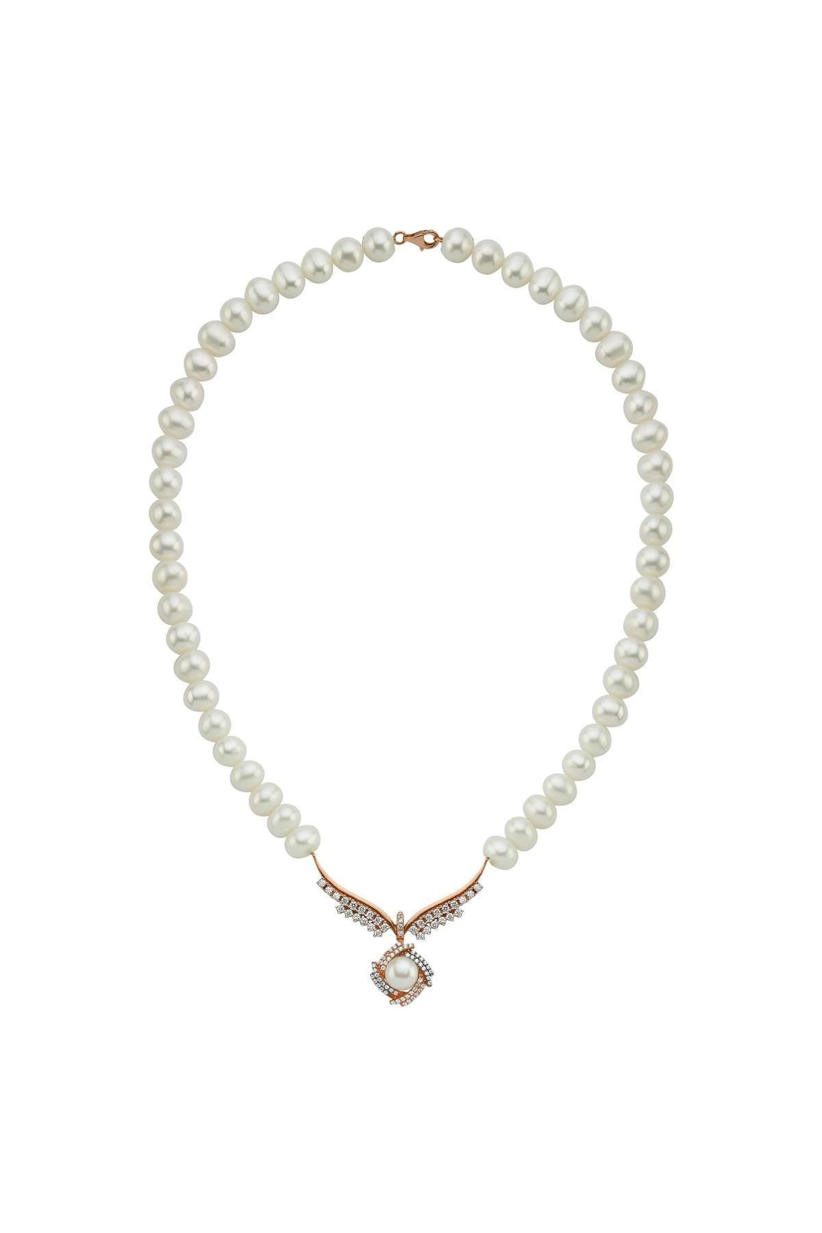 Rüzgar Gülü Doğal İnci Kolye