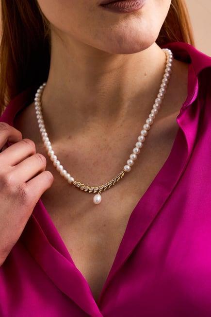 Tek Sıra Baget Doğal İnci Kolye