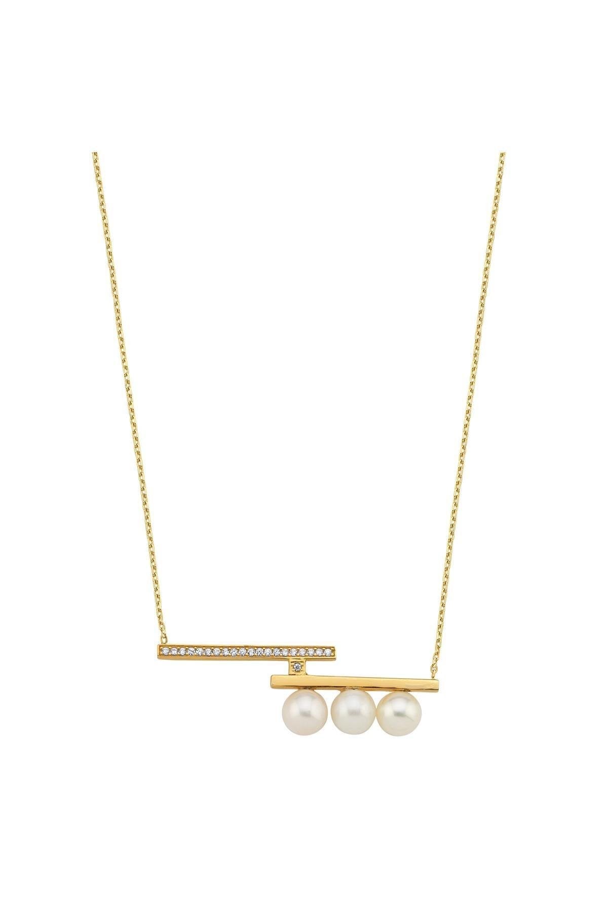 Üç Doğal İncili Kolye