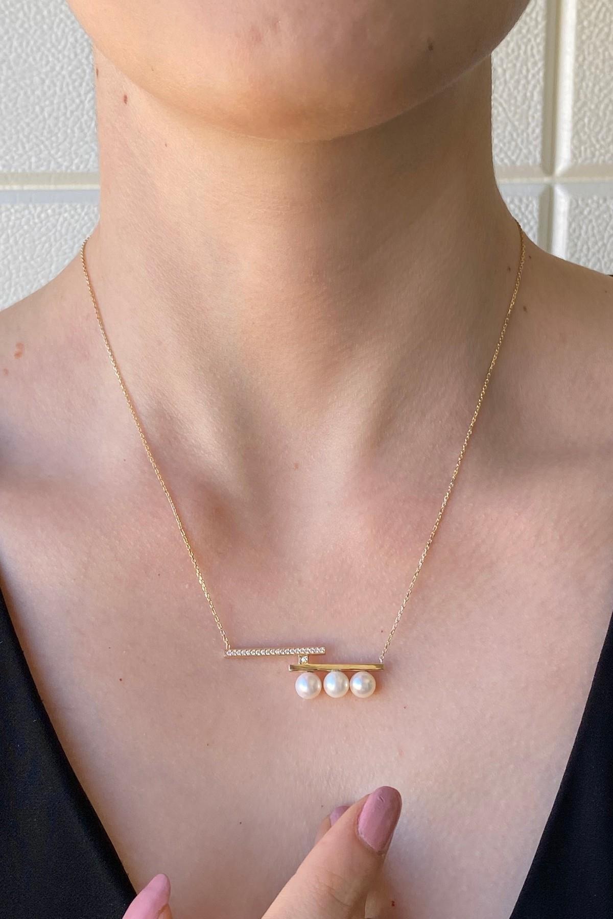 Üç Doğal İncili Kolye