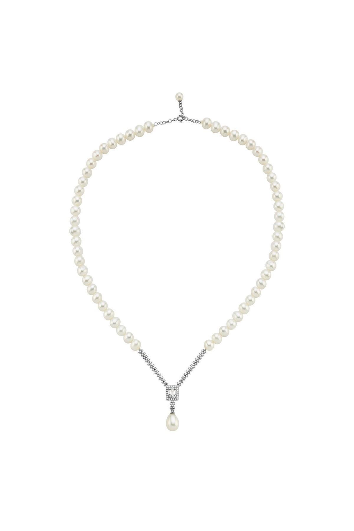 Baget Doğal İnci Sallantılı Kolye